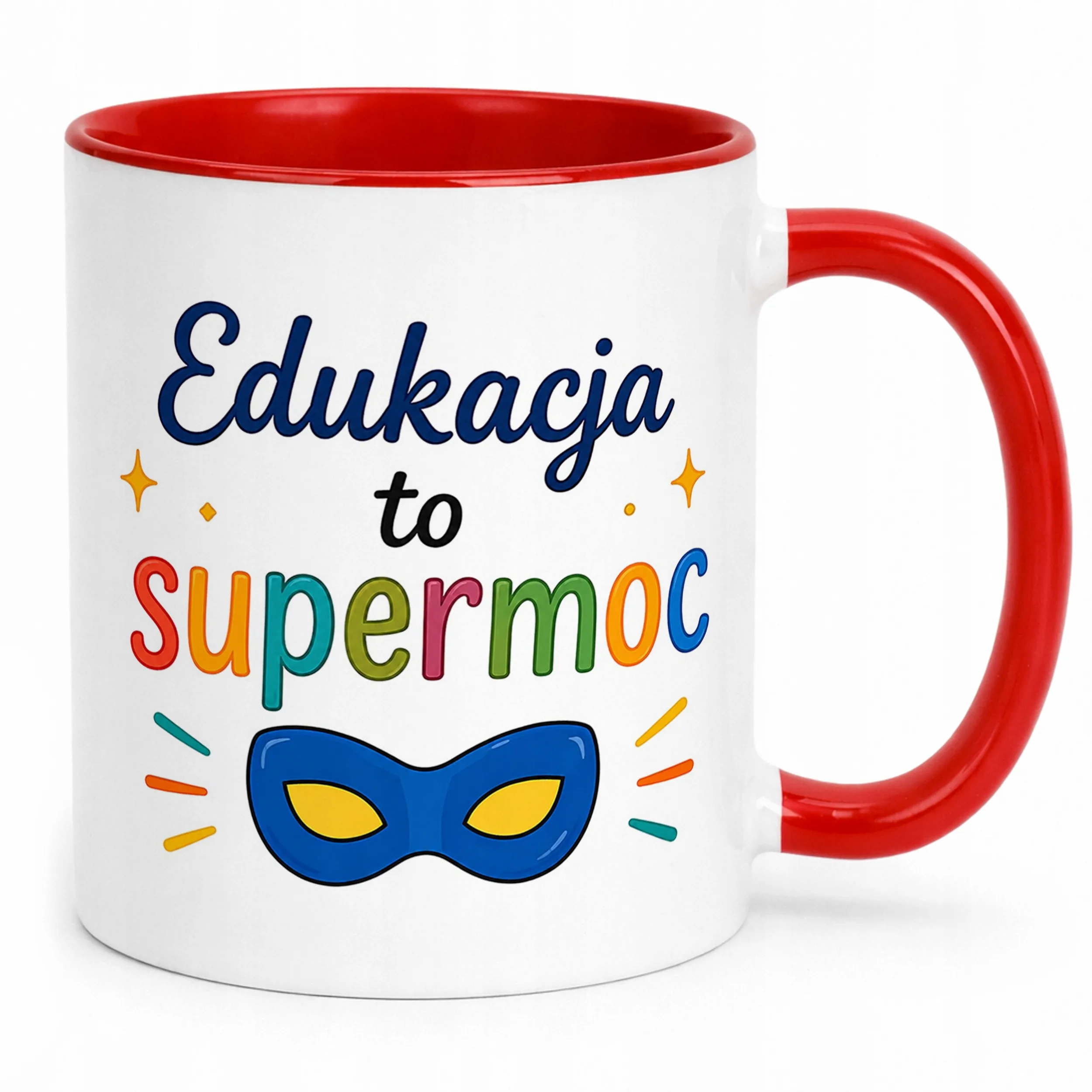 Kubek Czerwony Dzień Nauczyciela Prezent Upominek Szkoła