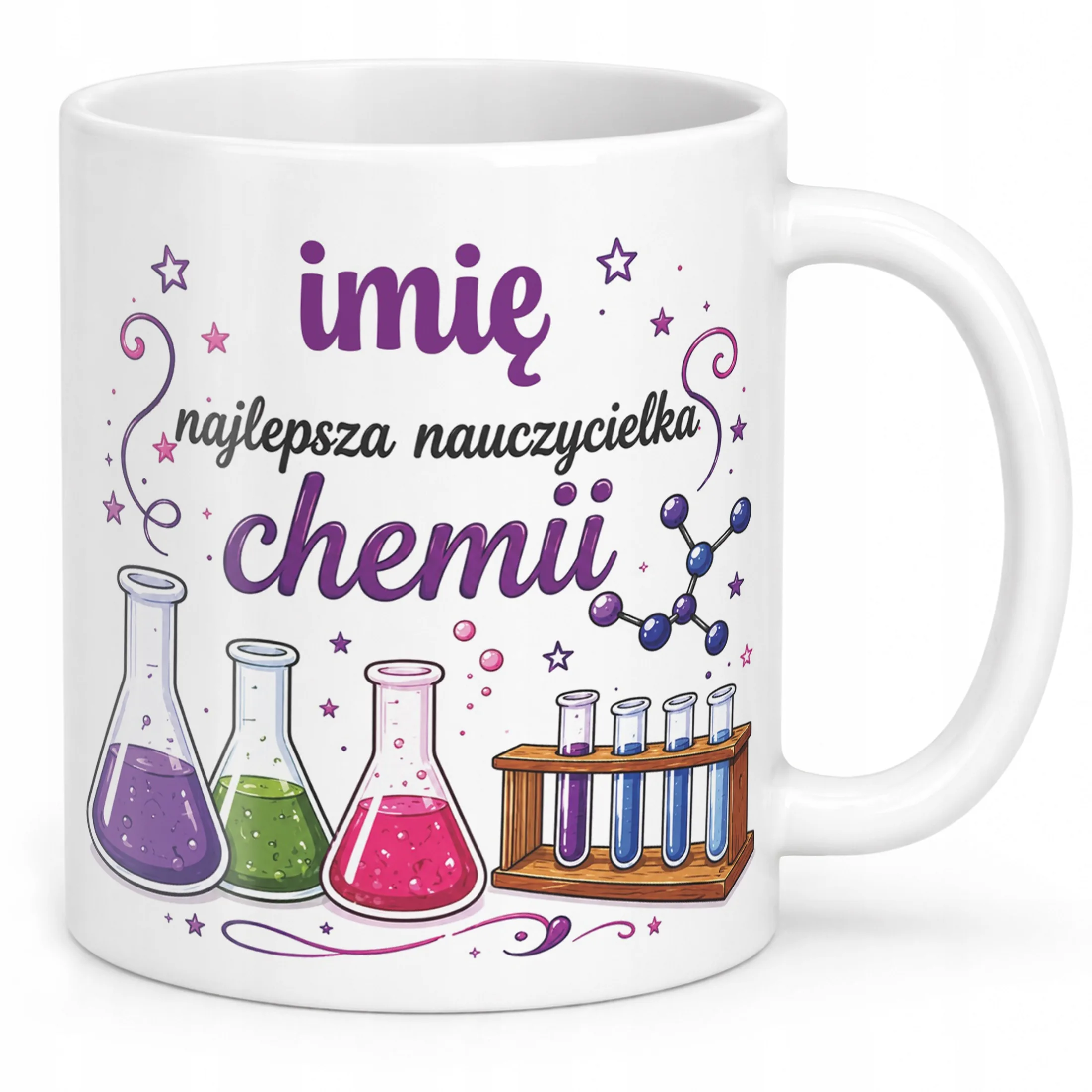 Kubek z Imieniem Dzień Nauczyciela Zakończenie Roku Chemia Prezent
