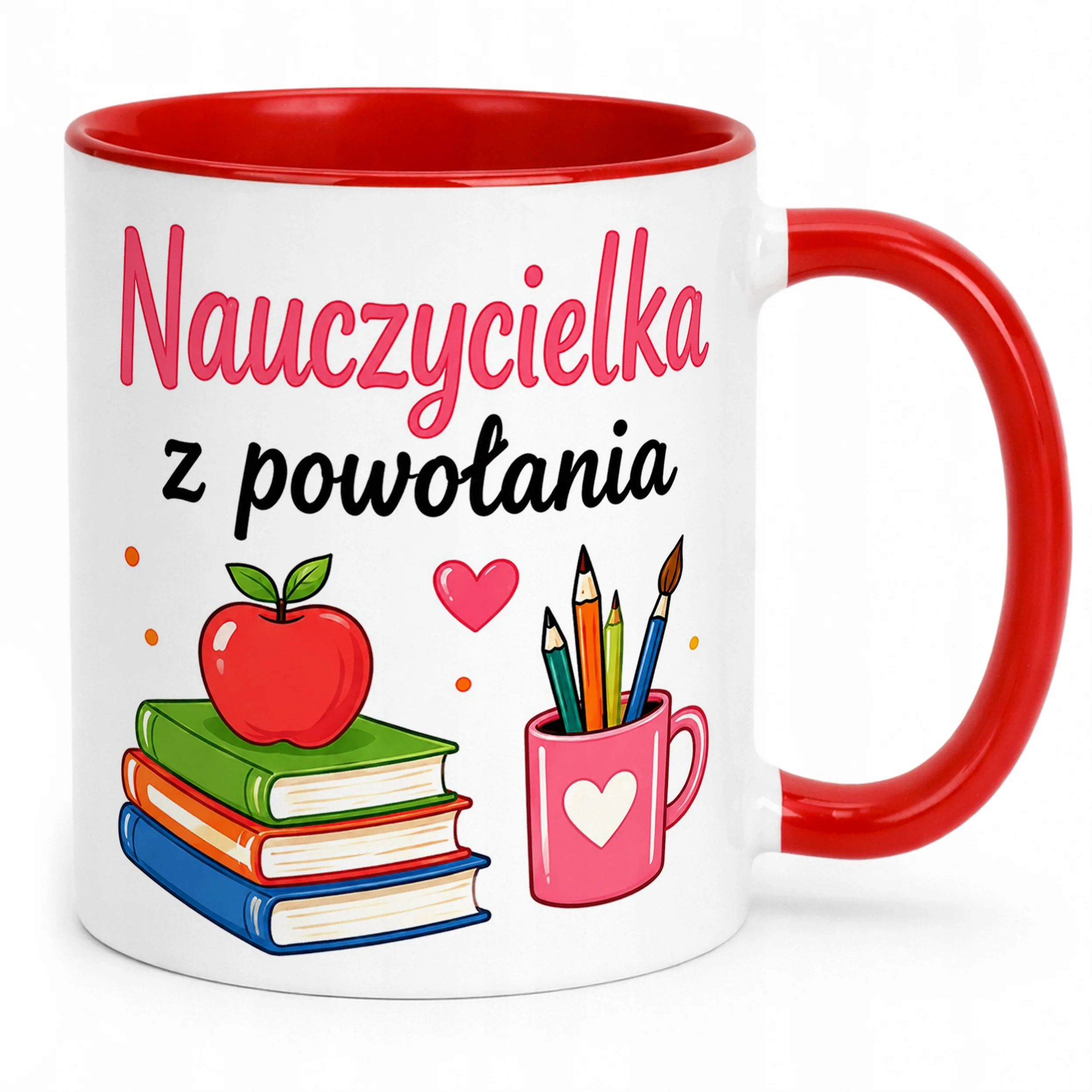 Kubek Czerwony Dzień Nauczyciela Dla Nauczycielki Prezent Upominek