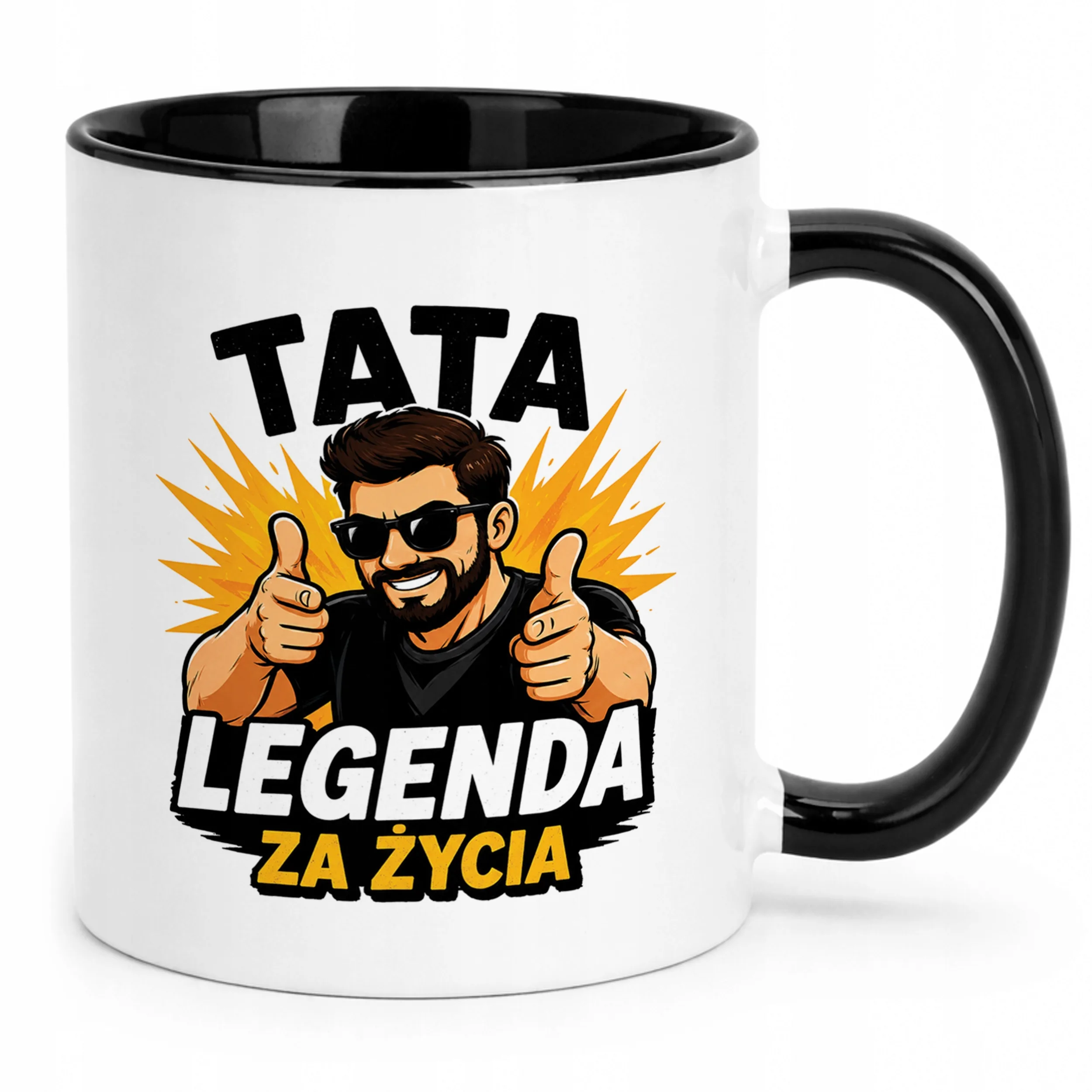 Kubek Czarny prezent dla taty na Dzień Ojca upominek