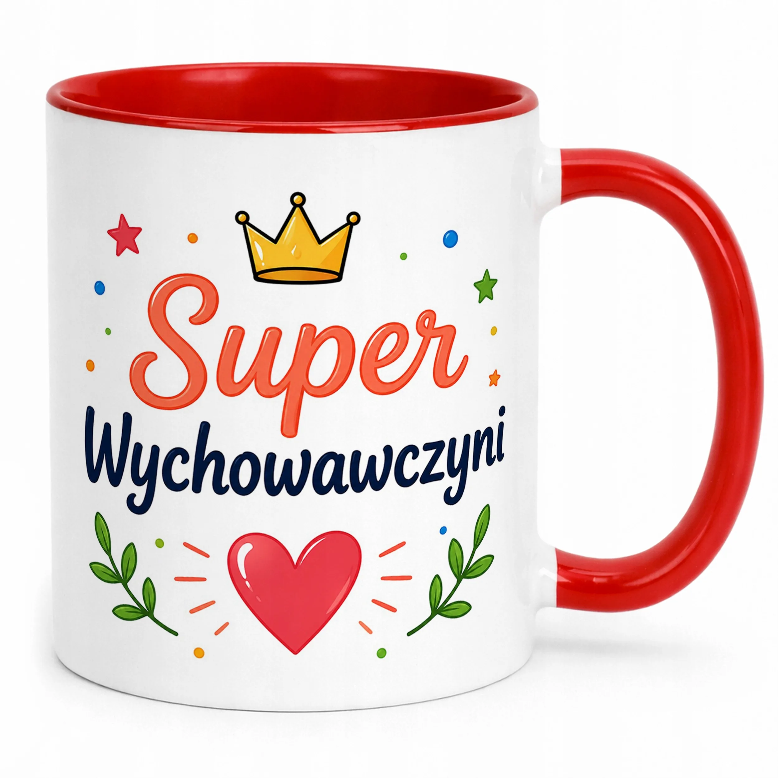 Kubek Czerwony Dzień Nauczyciela Dla Wychowawcy Prezent Upominek