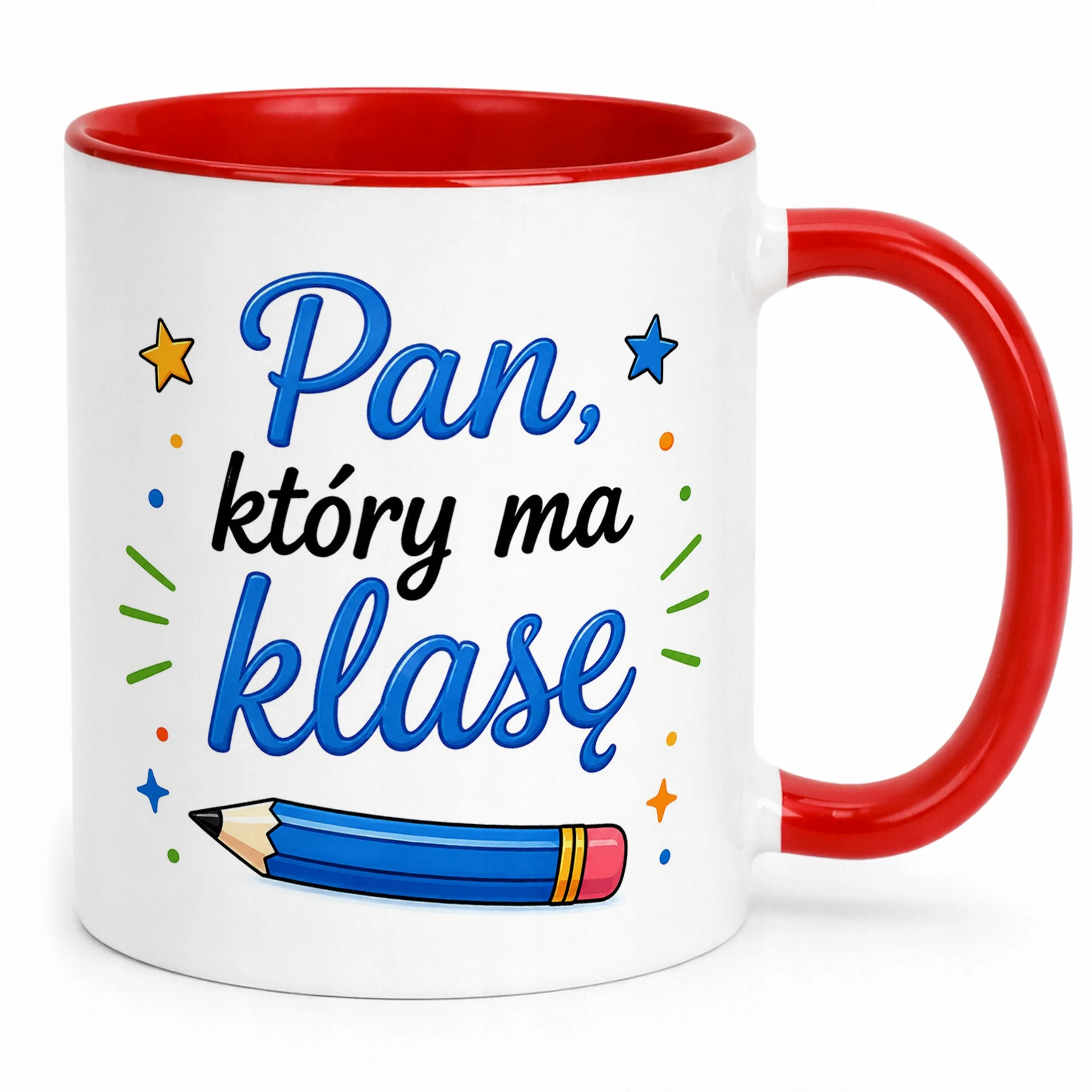 Kubek Czerwony Dzień Nauczyciela Dla Nauczyciela Prezent Upominek