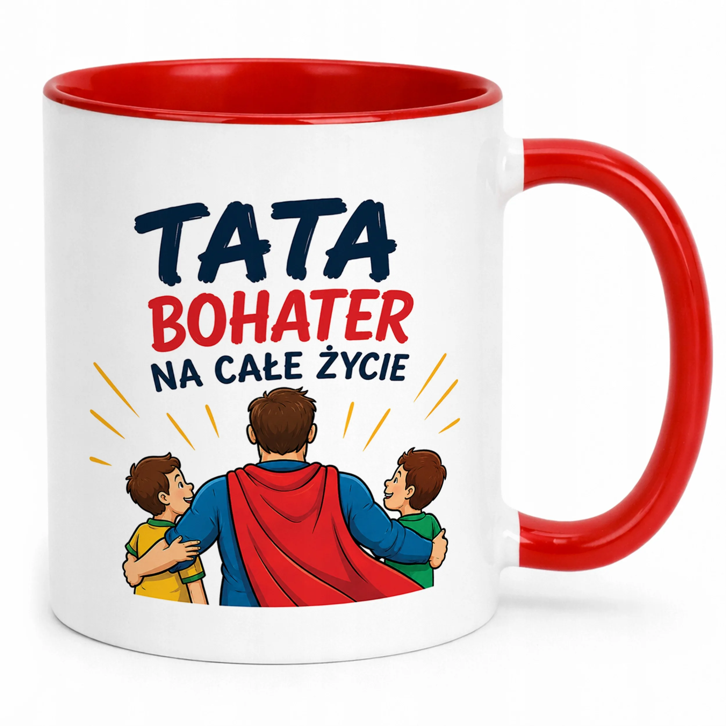 Kubek Czerwony prezent na Dzień Ojca praktyczny upominek