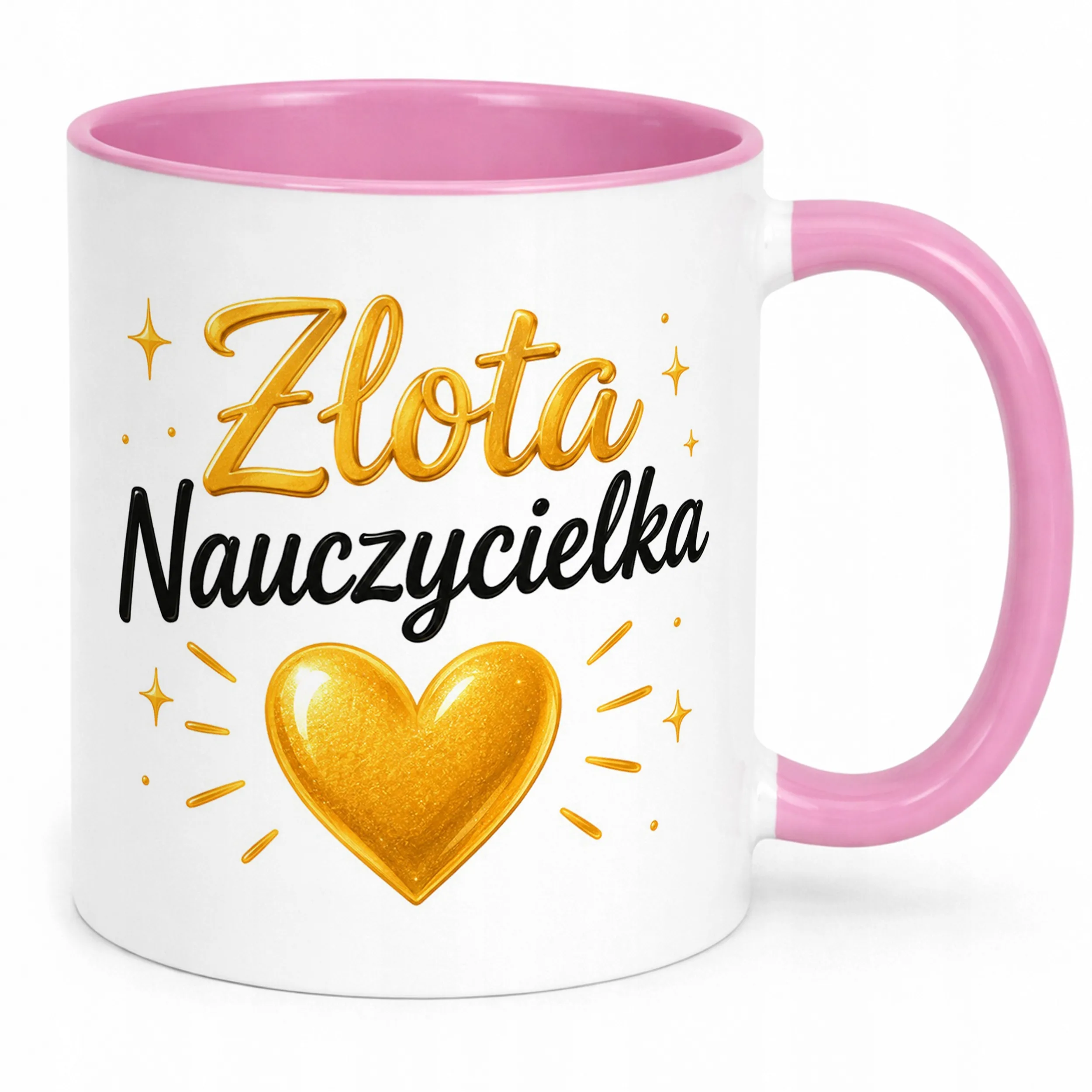 Kubek Różowy Dzień Nauczyciela Dla Nauczycielki Prezent Upominek