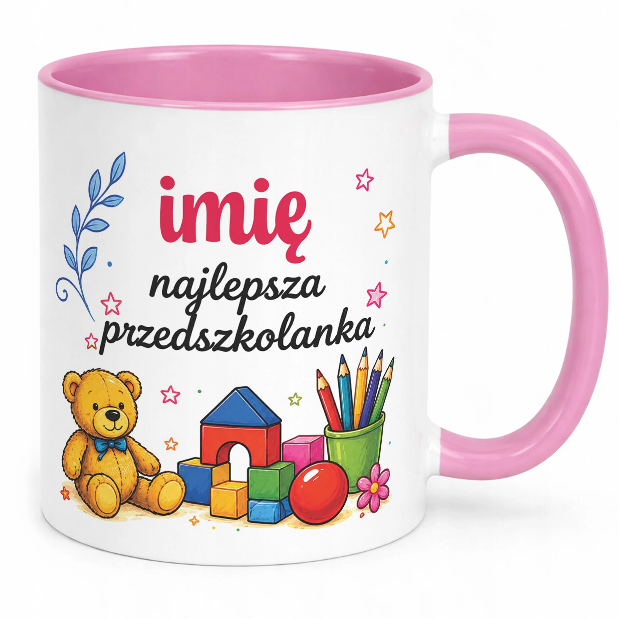 Kubek Różowy z Imieniem Dzień Nauczyciela Dla Przedszkolanki