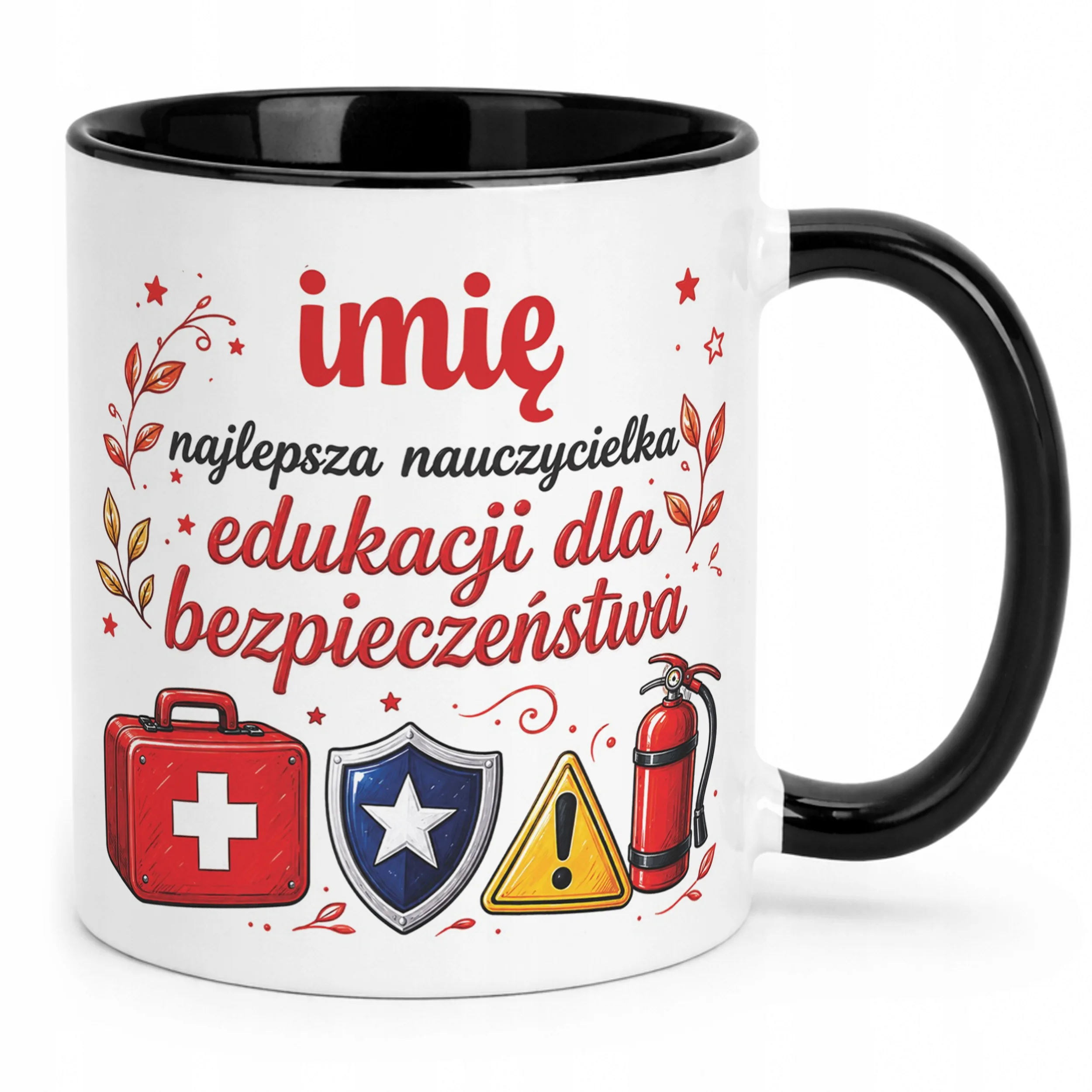 Kubek Czarny z Imieniem Dzień Nauczyciela EDB Prezent