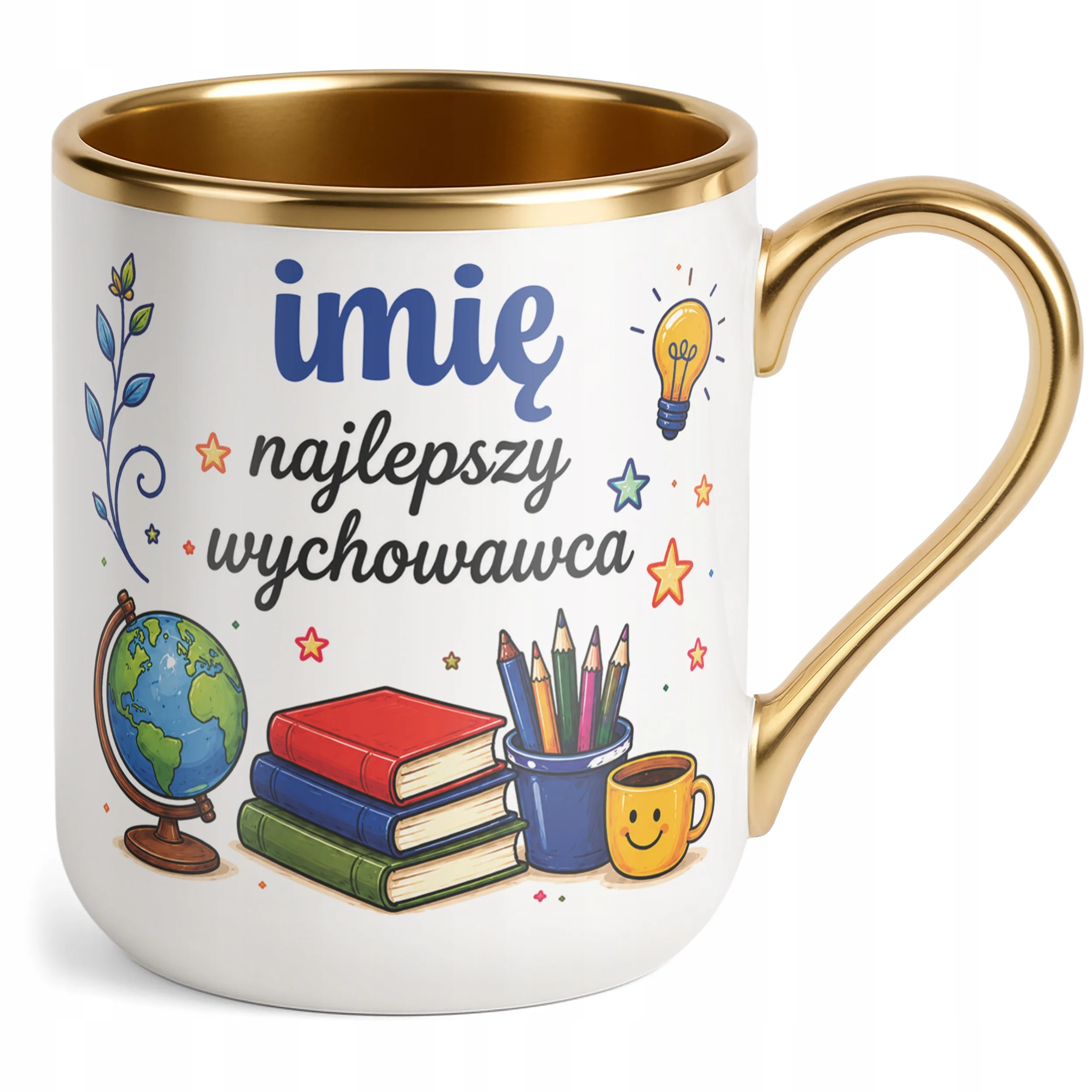 Kubek Premium Złoty z Imieniem Dzień Nauczyciela Dla Wychowawcy