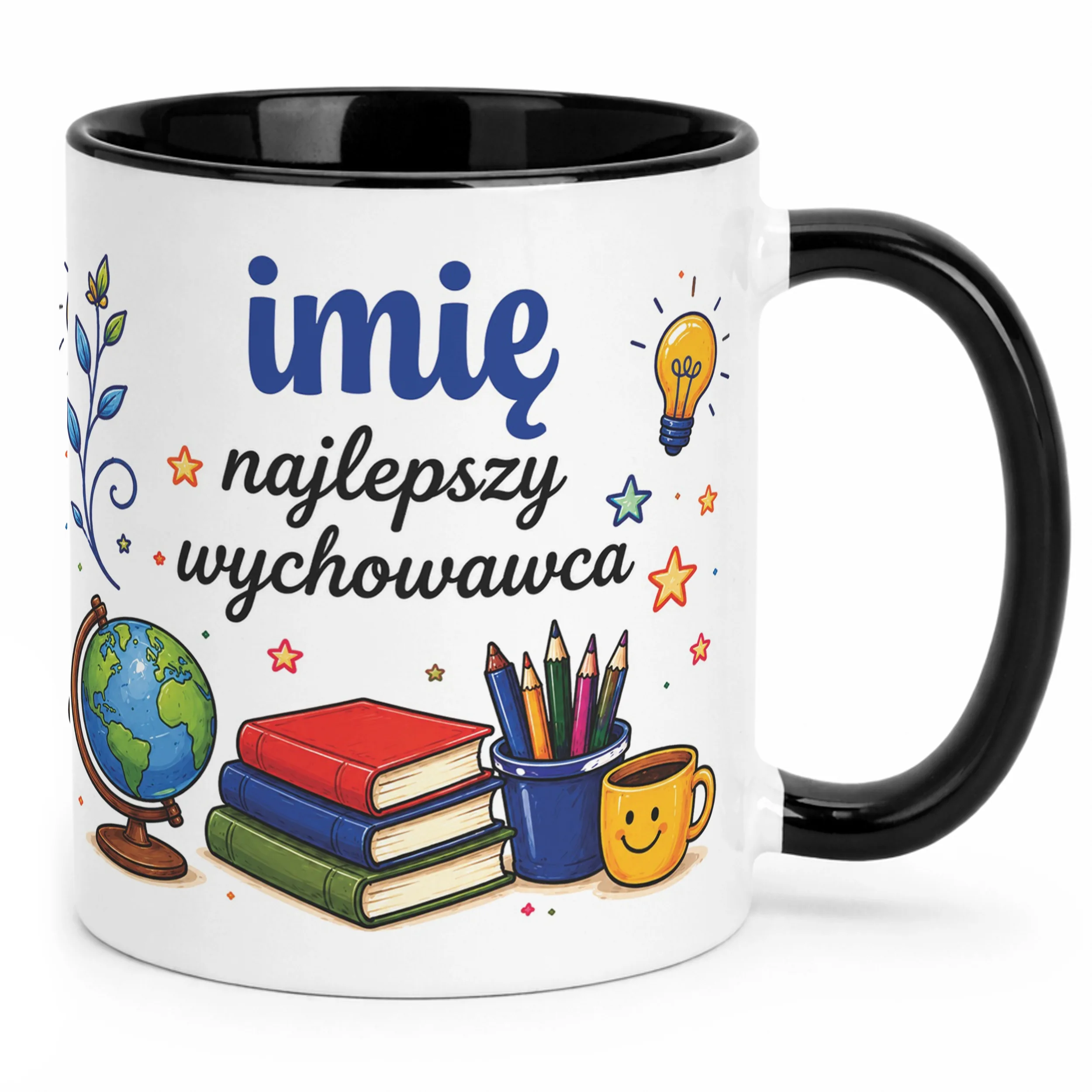 Kubek Czarny z Imieniem Dzień Nauczyciela Dla Wychowawcy Prezent