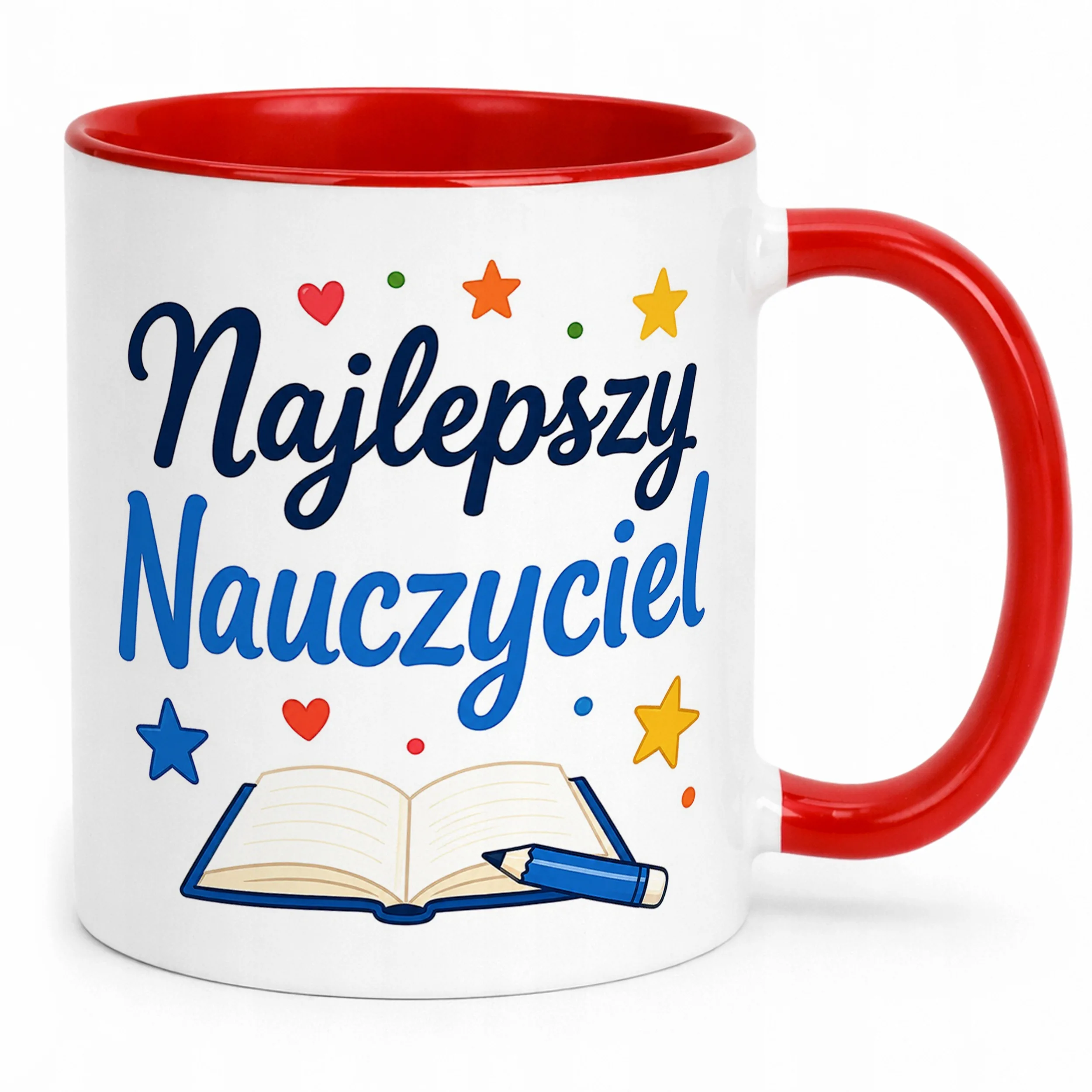Kubek Czerwony Dzień Nauczyciela Dla Nauczyciela Prezent Upominek