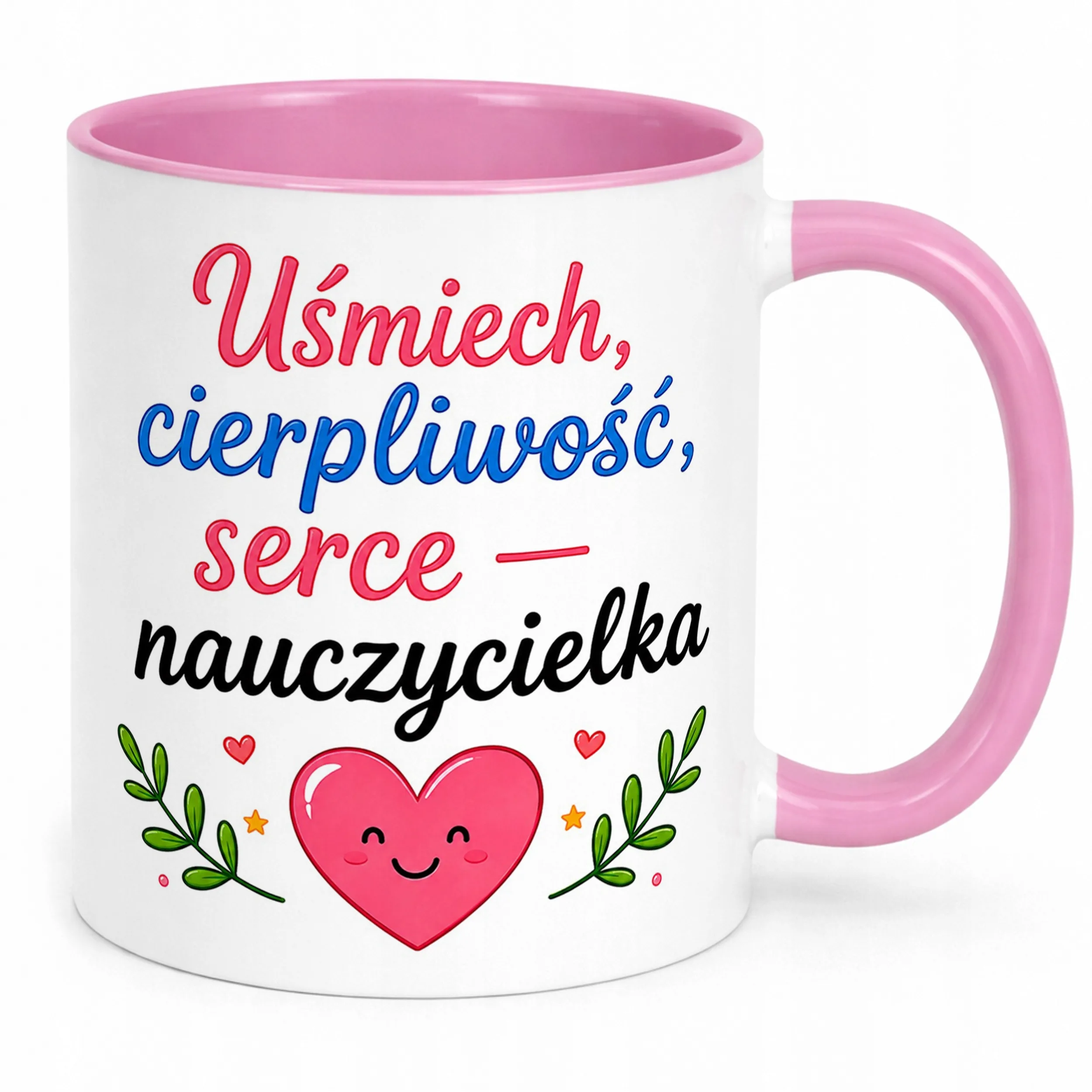 Kubek Różowy Dzień Nauczyciela Dla Nauczycielki Prezent Upominek