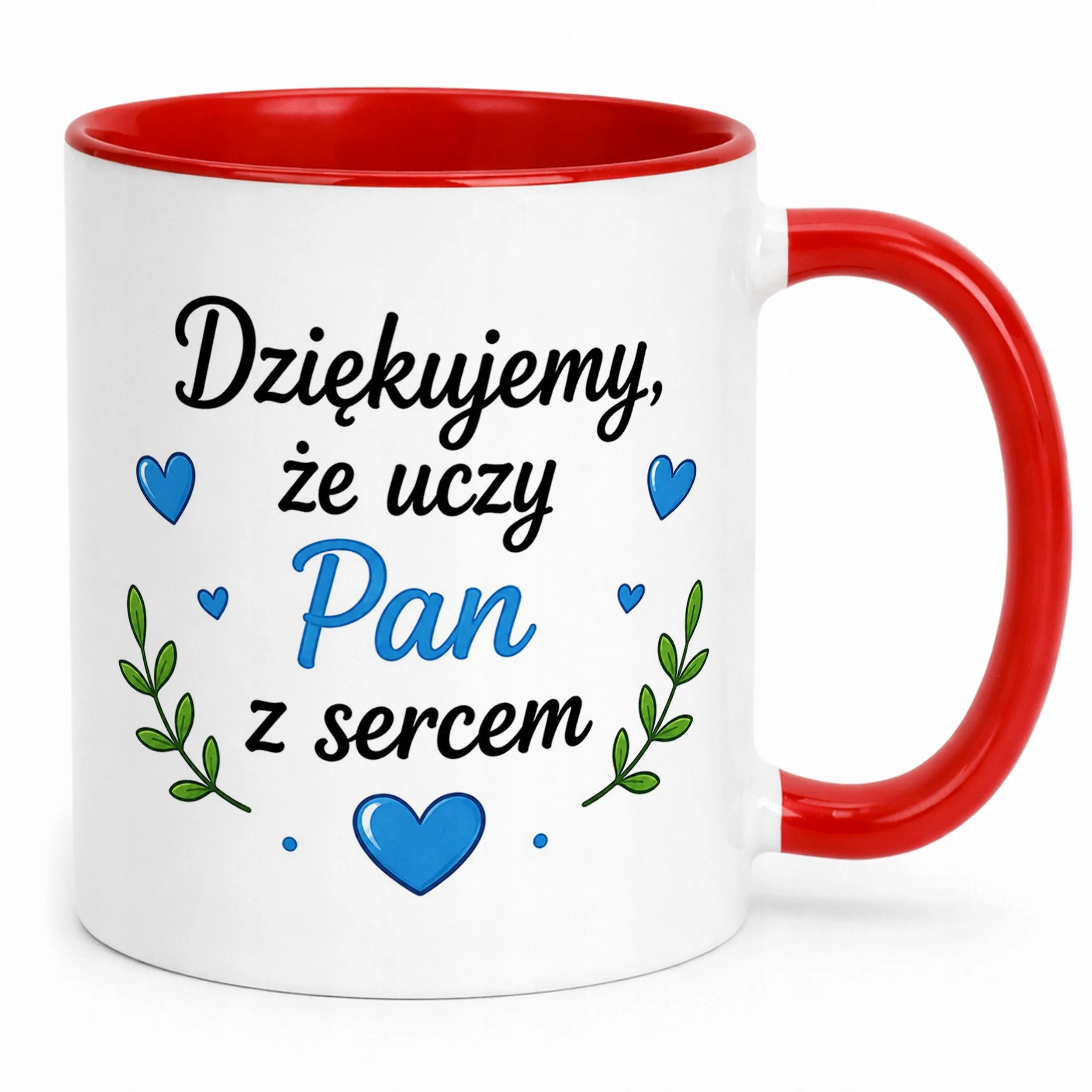 Kubek Czerwony Dzień Nauczyciela Dla Nauczyciela Prezent Upominek
