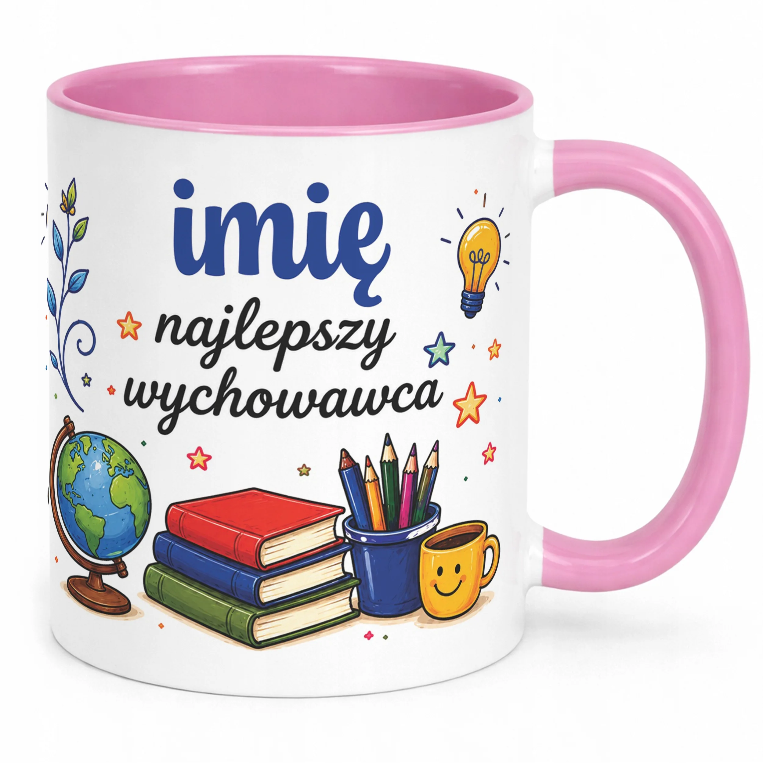 Kubek Różowy z Imieniem Dzień Nauczyciela Dla Wychowawcy Prezent