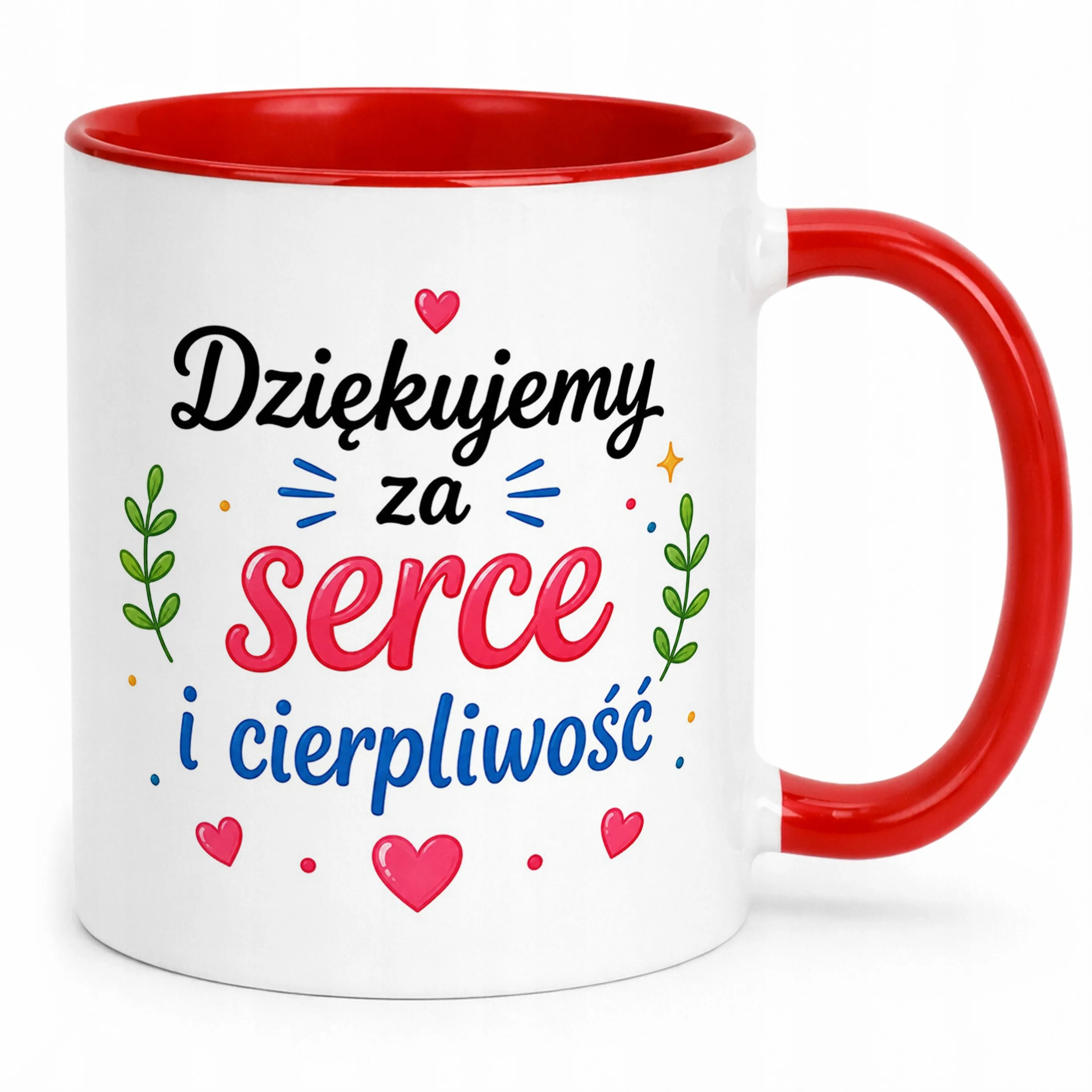 Kubek Czerwony Dzień Nauczyciela Prezent Upominek Szkoła