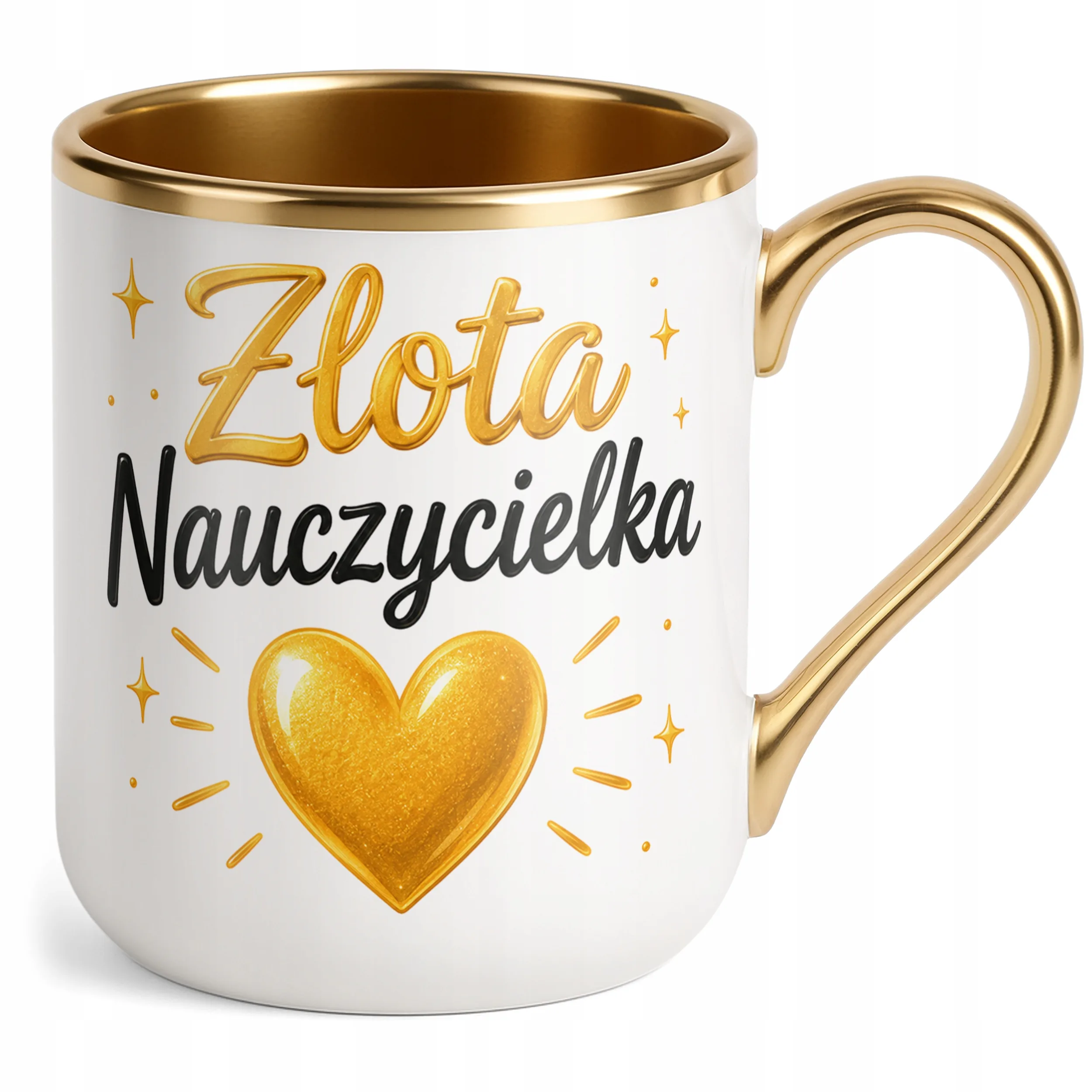 Kubek Premium Złoty Dzień Nauczyciela Dla Nauczycielki Prezent Upominek
