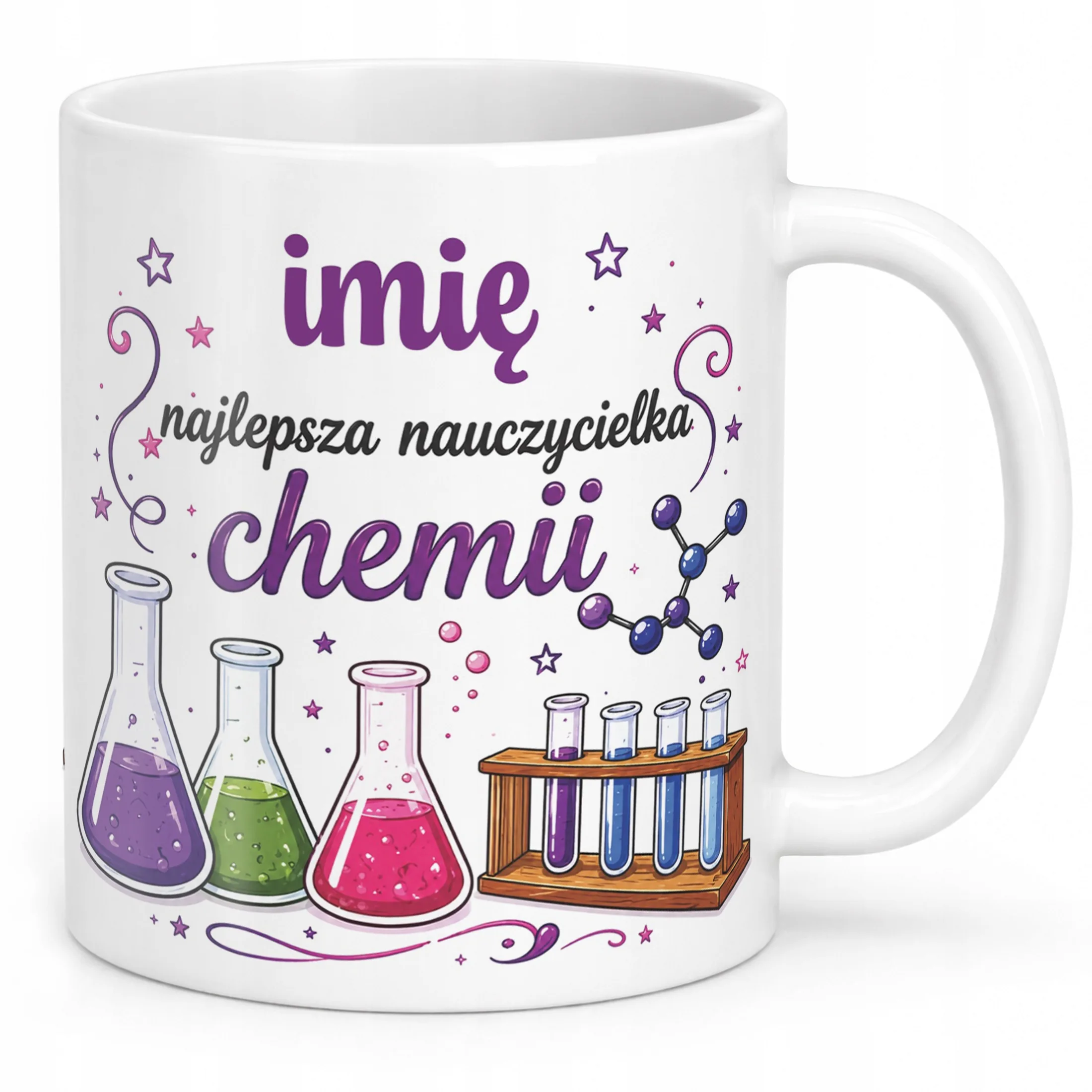 Kubek z Imieniem Dzień Nauczyciela Zakończenie Roku Chemia Prezent