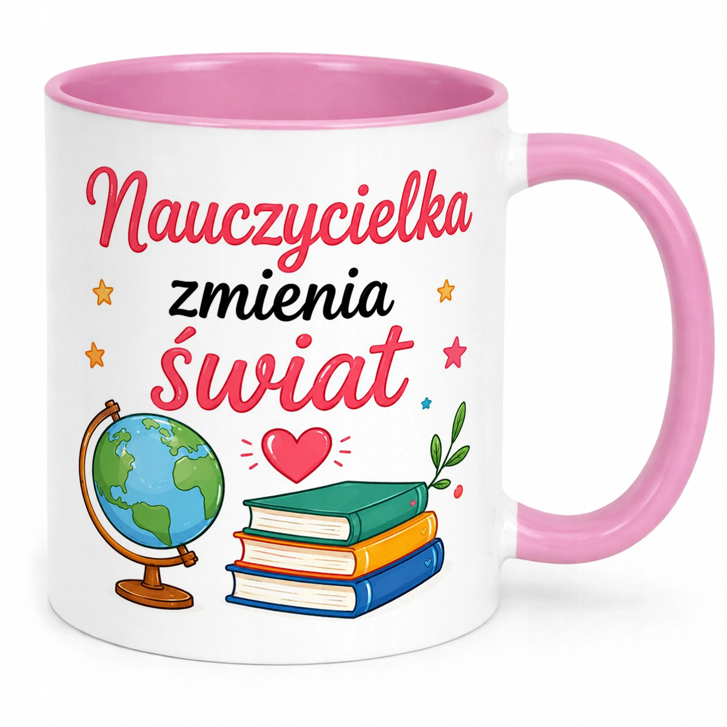 Kubek Różowy Dzień Nauczyciela Dla Nauczycielki Prezent Upominek