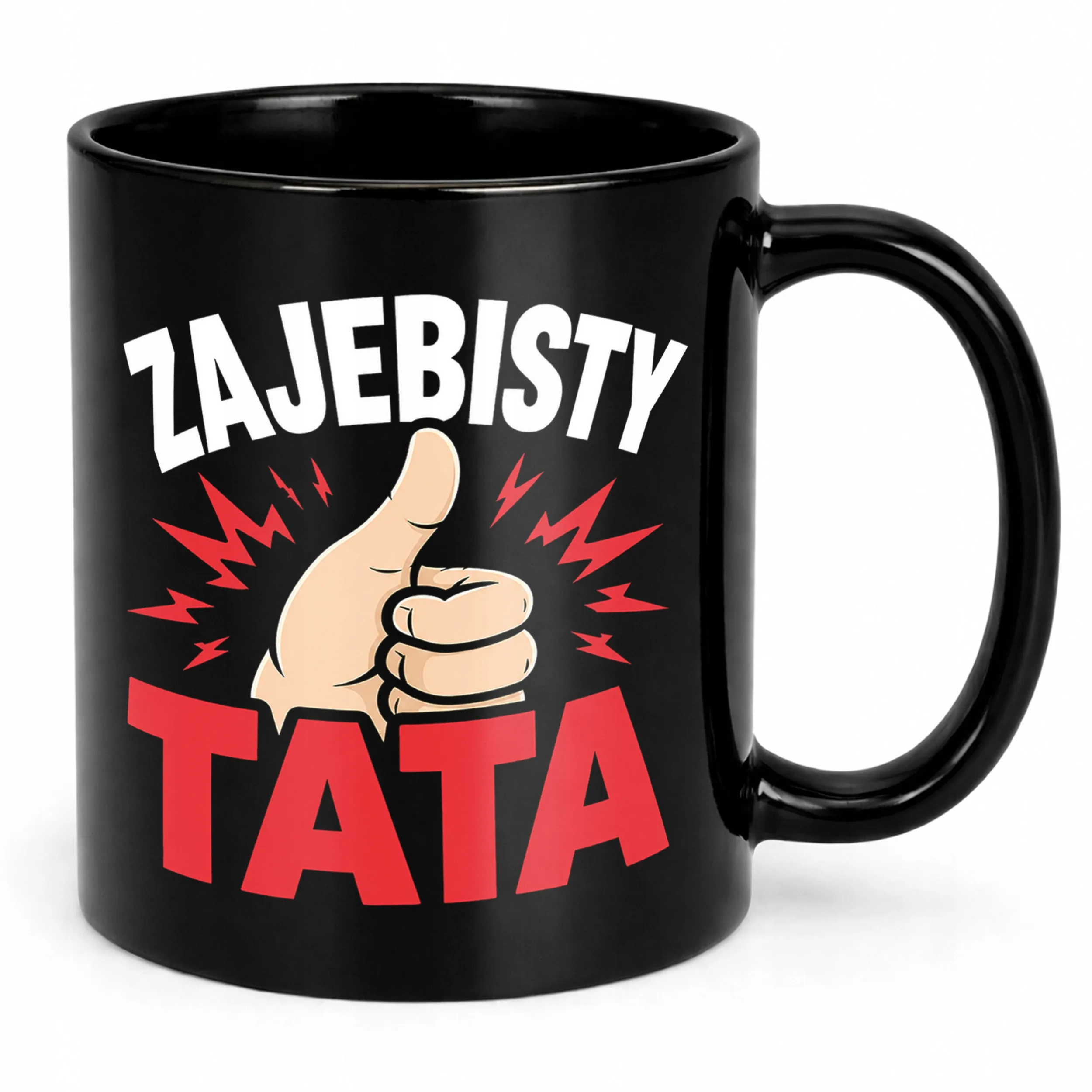 Kubek czarny dla taty prezent na Dzień Ojca pomysł na prezent dla taty