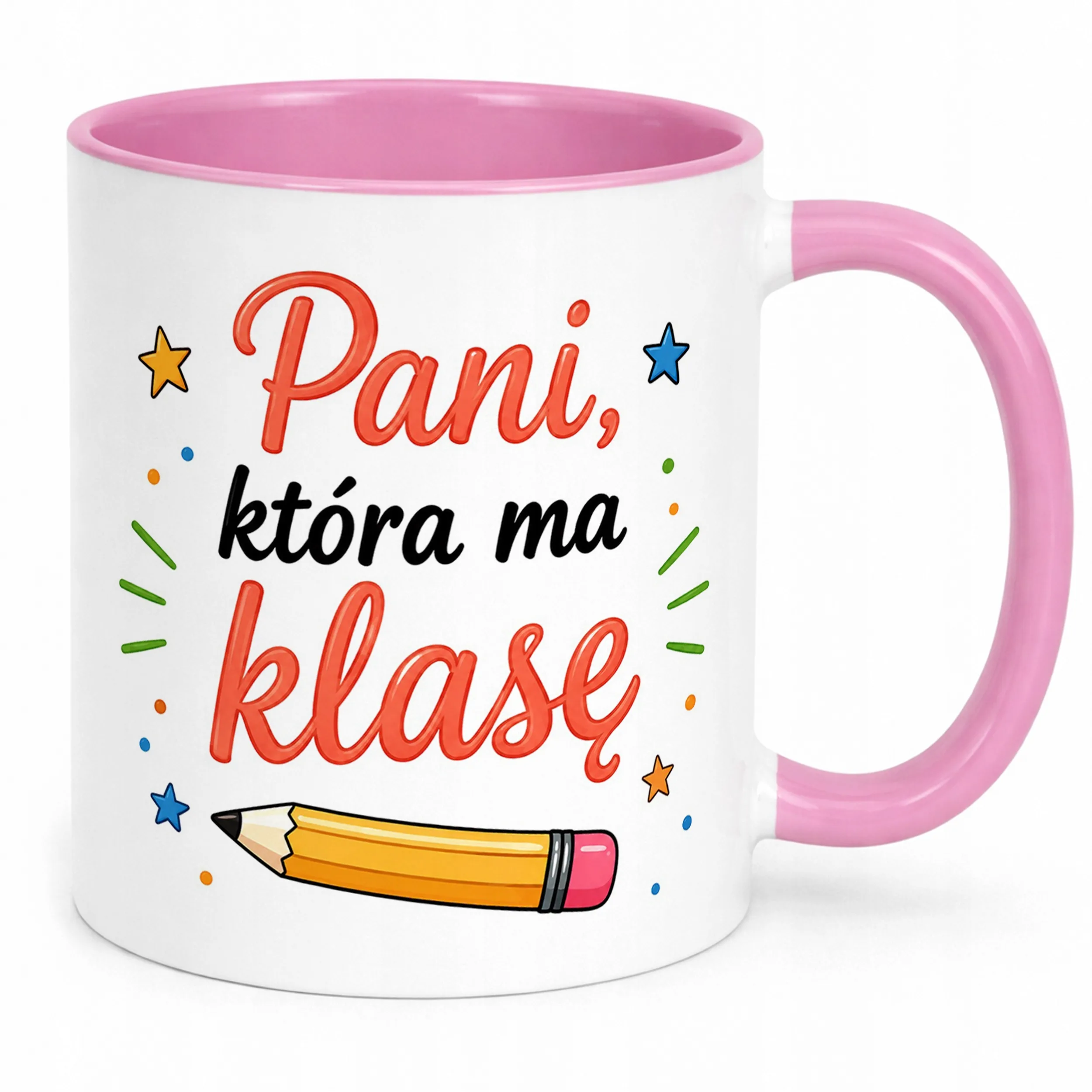 Kubek Różowy Dzień Nauczyciela Dla Nauczycielki Prezent Upominek