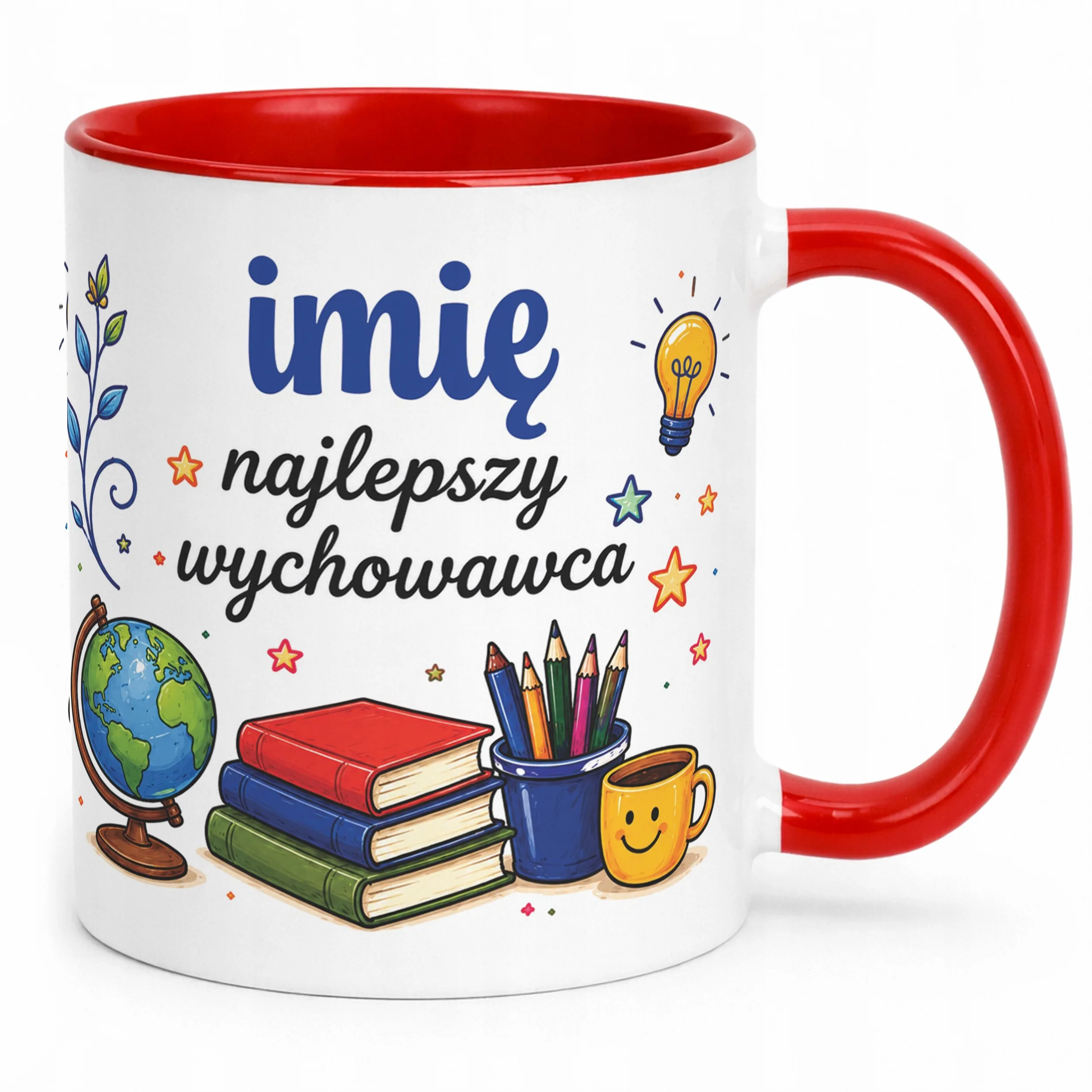 Kubek Czerwony z Imieniem Dzień Nauczyciela Dla Wychowawcy Prezent
