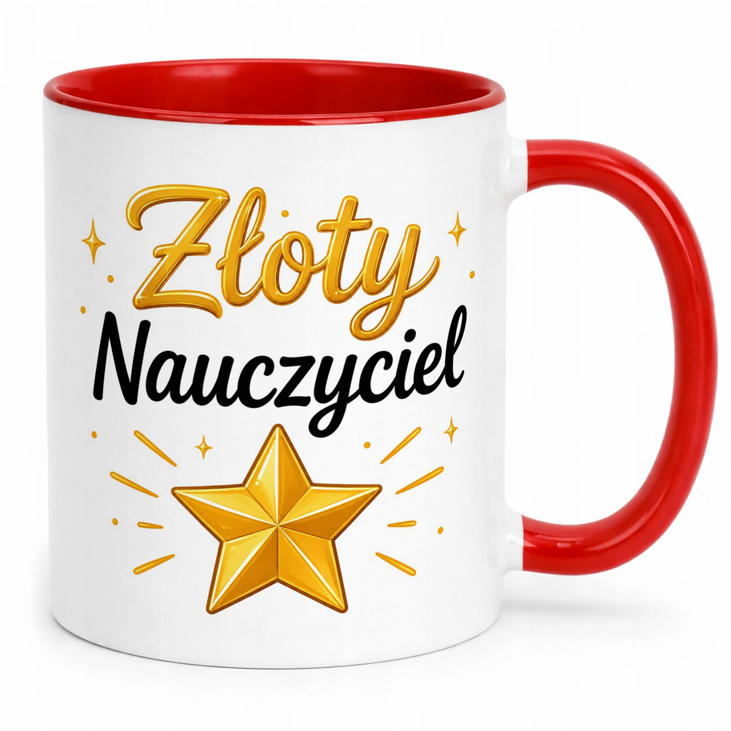 Kubek Czerwony Dzień Nauczyciela Dla Nauczyciela Prezent Upominek