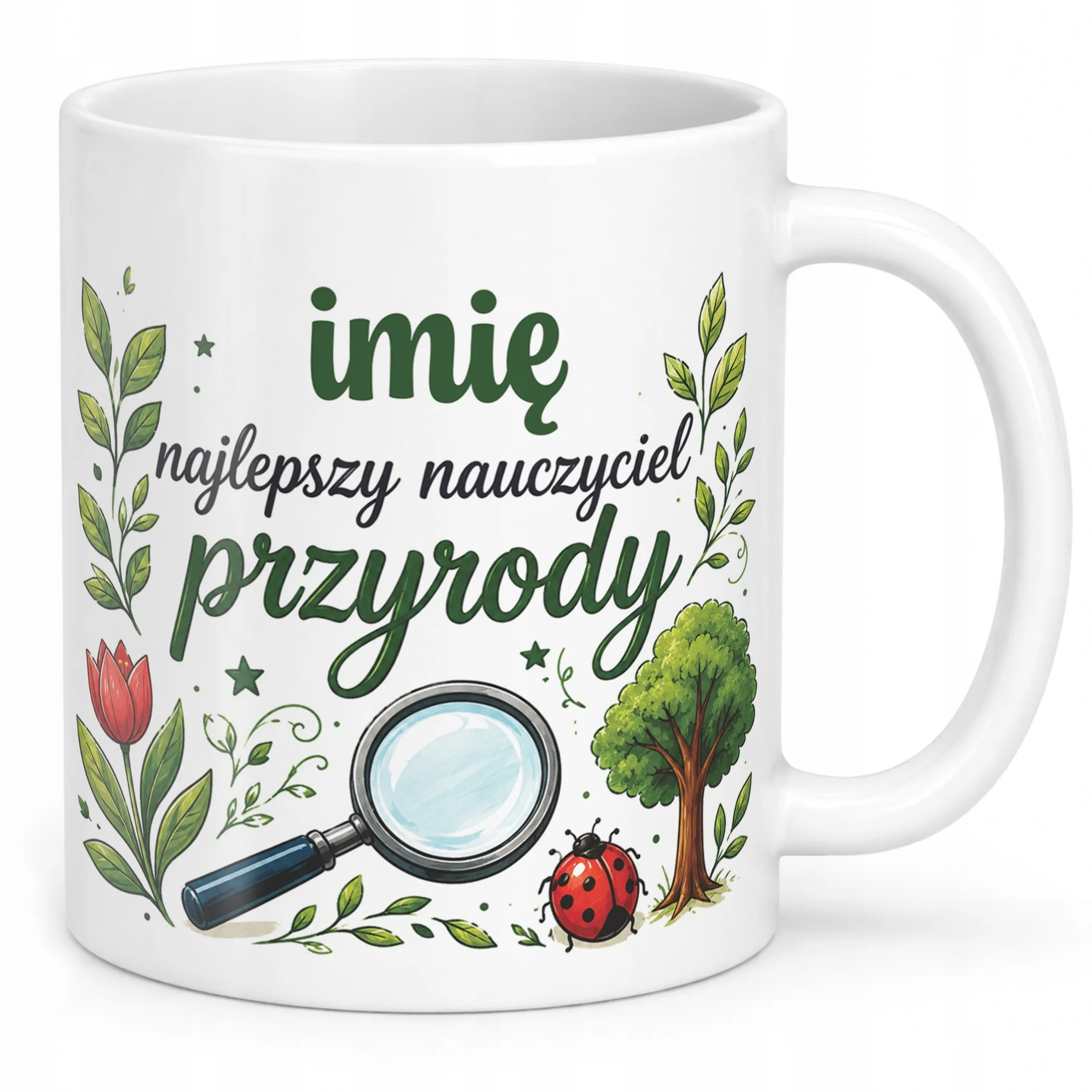 Kubek z Imieniem Dzień Nauczyciela Zakończenie Roku Przyroda Prezent