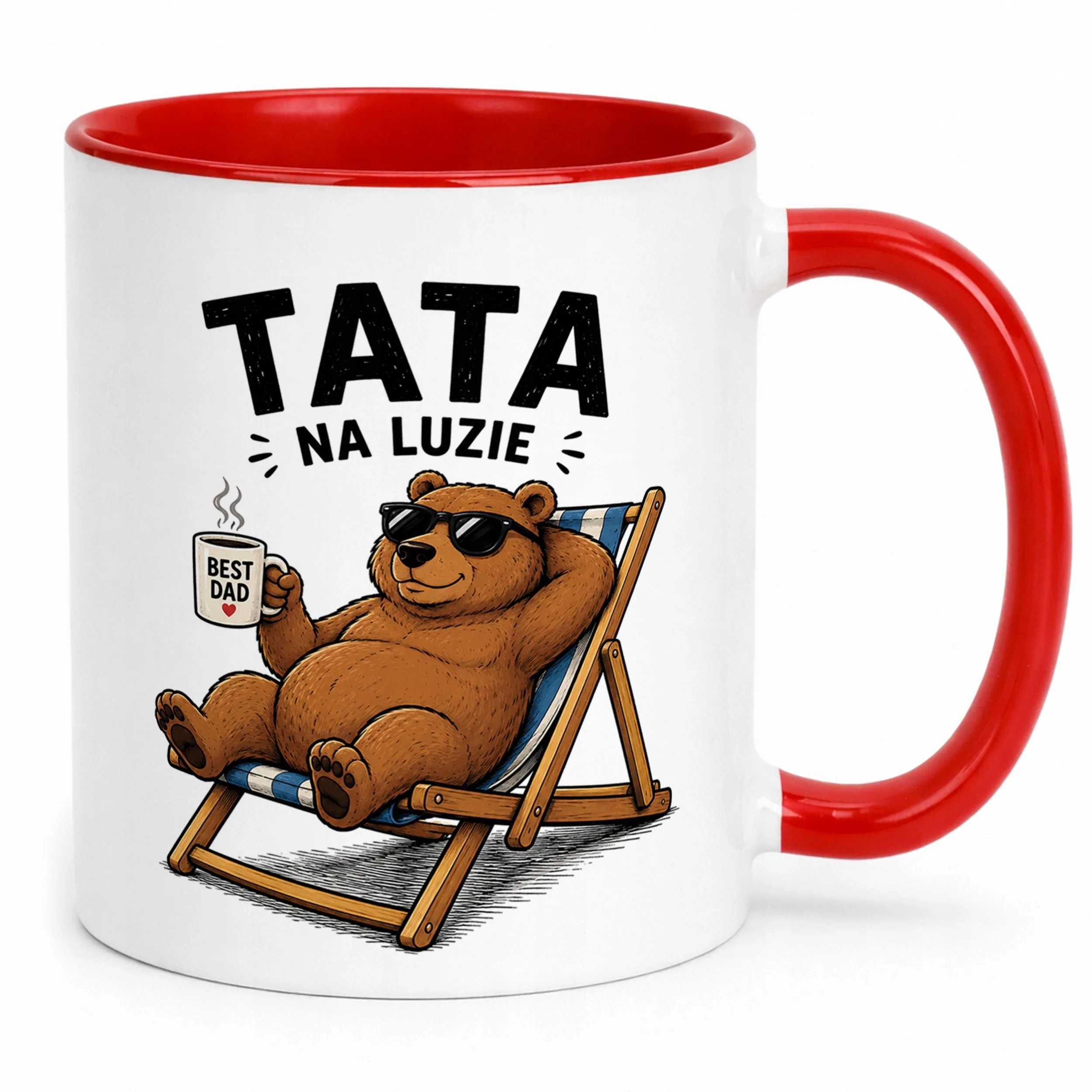 Kubek Czerwony Dzień Ojca prezent dla taty upominek dla taty