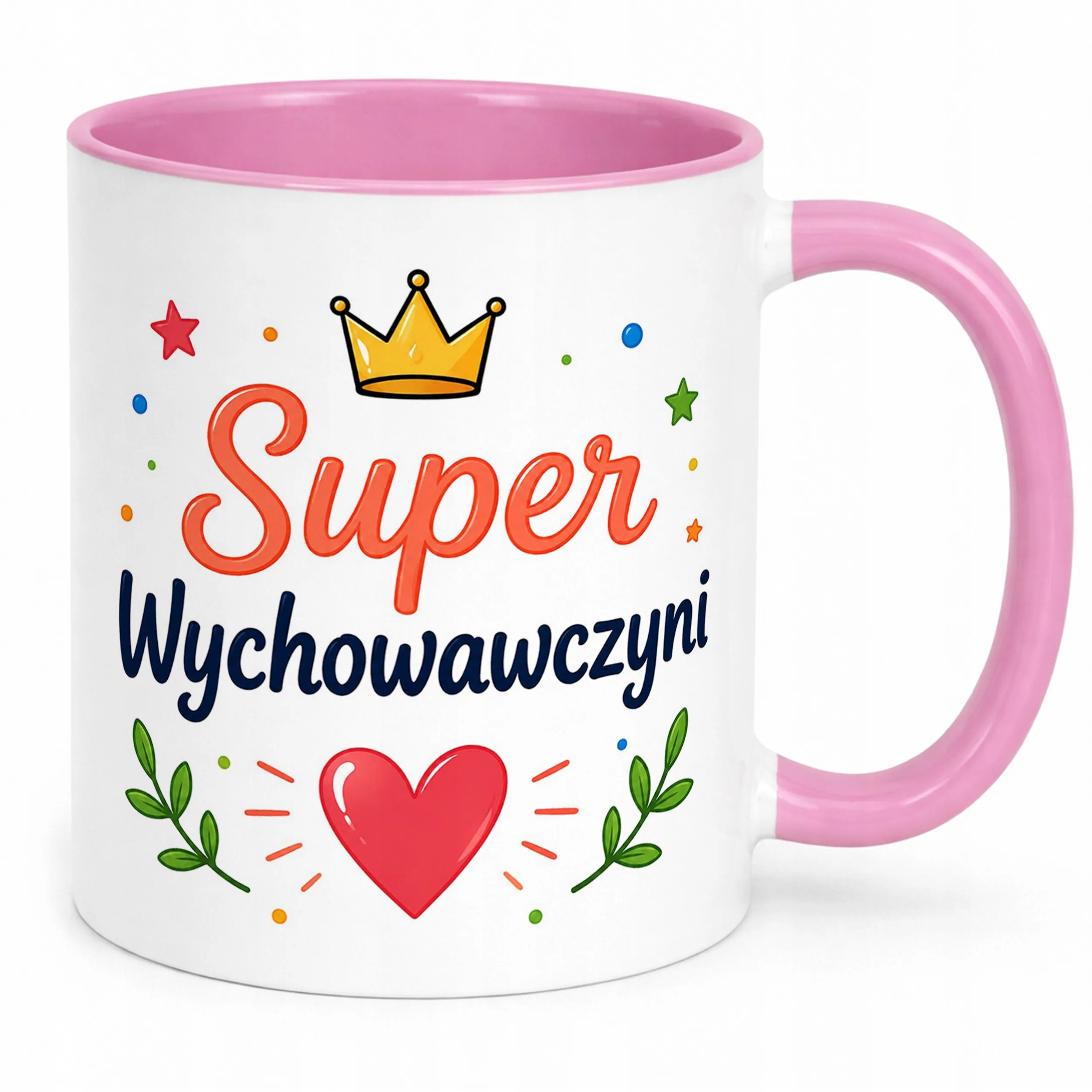 Kubek Różowy Dzień Nauczyciela Dla Wychowawcy Prezent Upominek