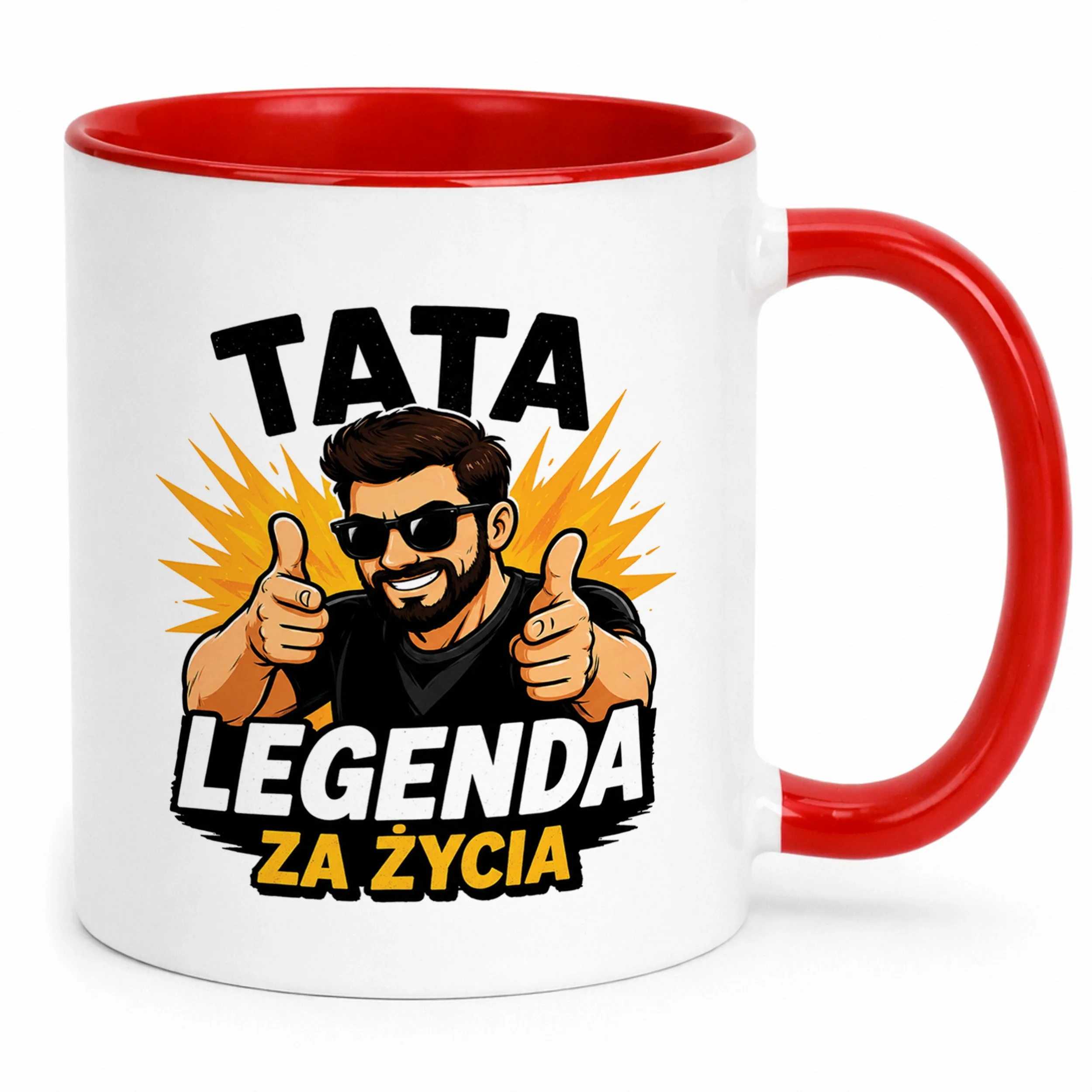 Kubek Czerwony prezent dla taty na Dzień Ojca upominek