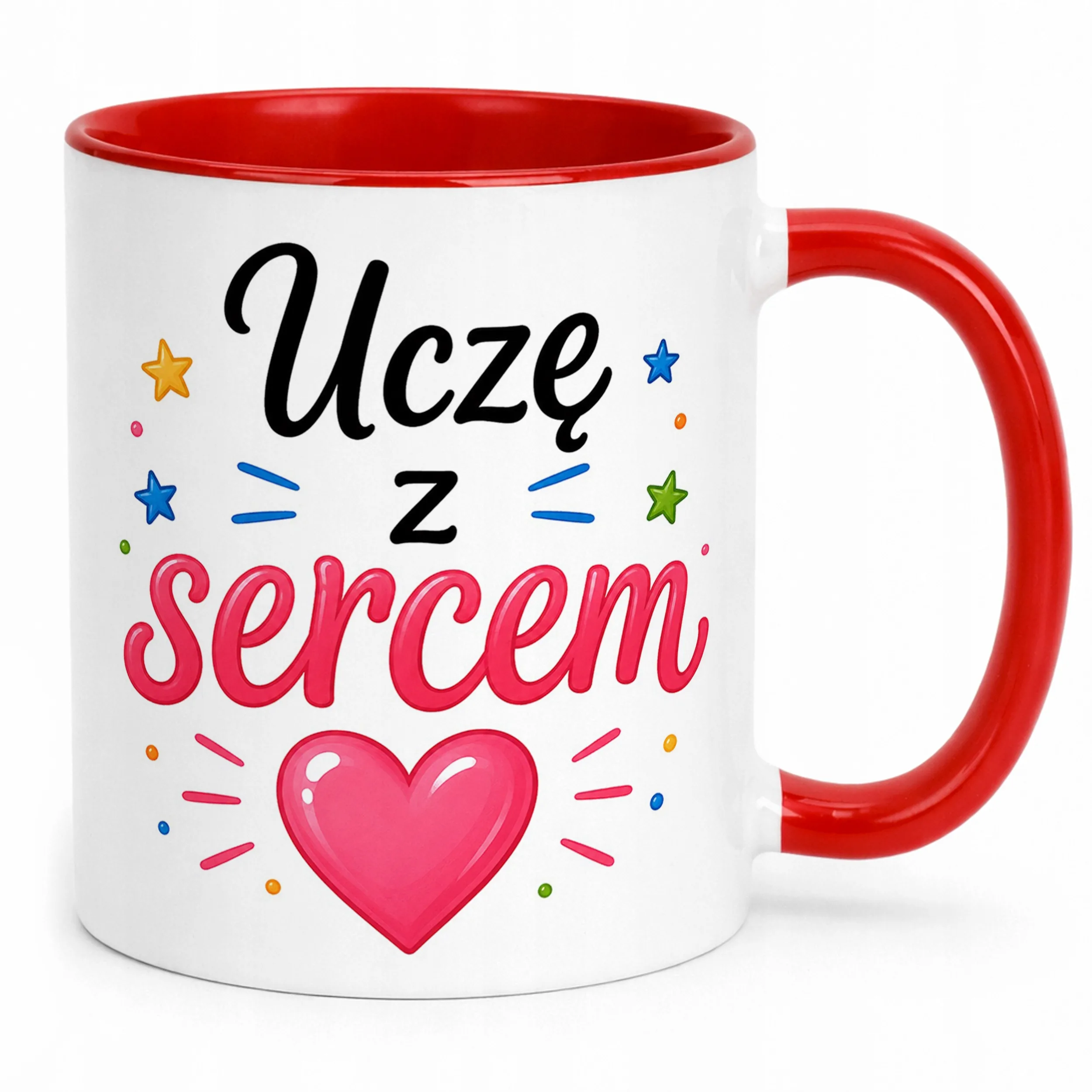 Kubek Czerwony Dzień Nauczyciela Prezent Upominek Szkoła