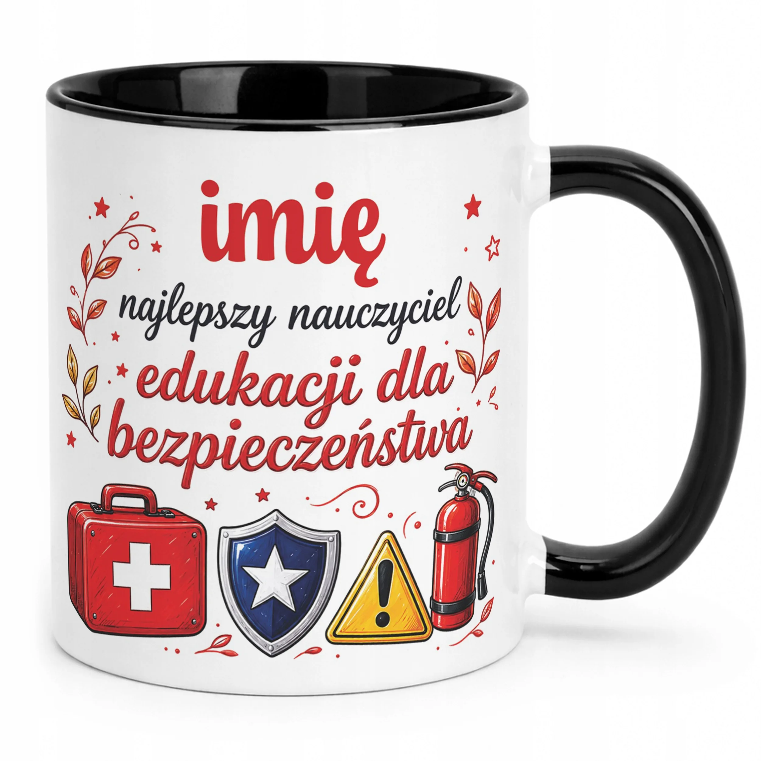 Kubek Czarny z Imieniem Dzień Nauczyciela EDB Prezent
