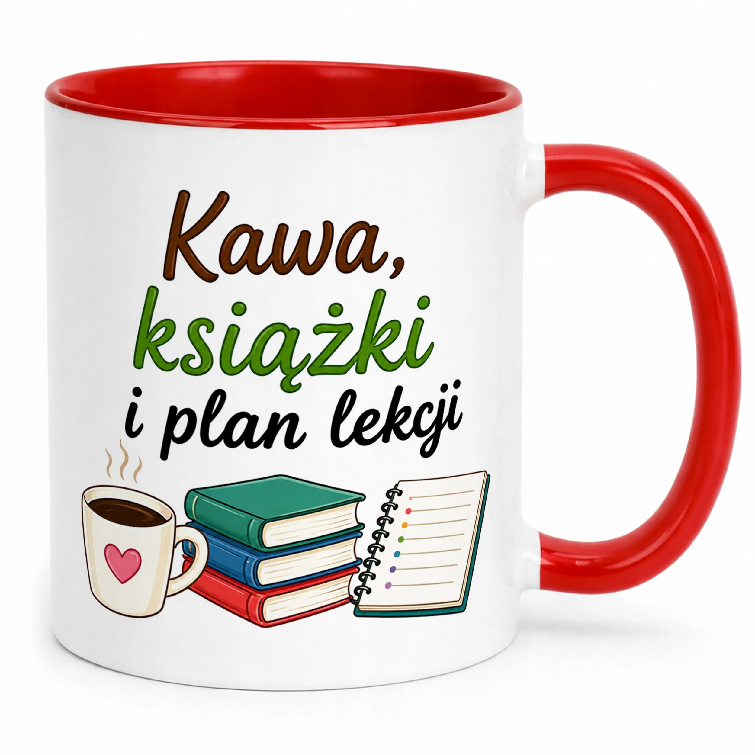 Kubek Czerwony Dzień Nauczyciela Prezent Upominek Szkoła