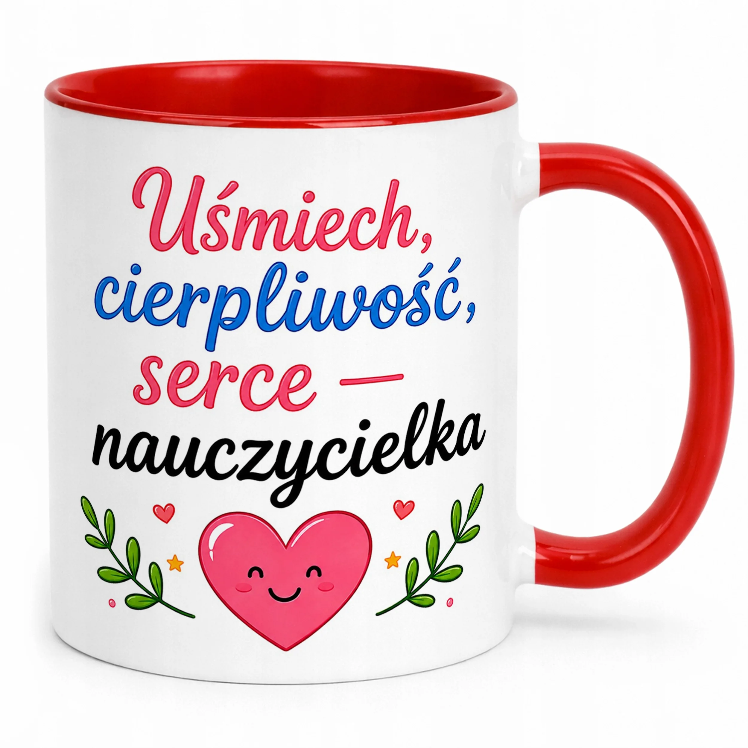Kubek Czerwony Dzień Nauczyciela Dla Nauczycielki Prezent Upominek