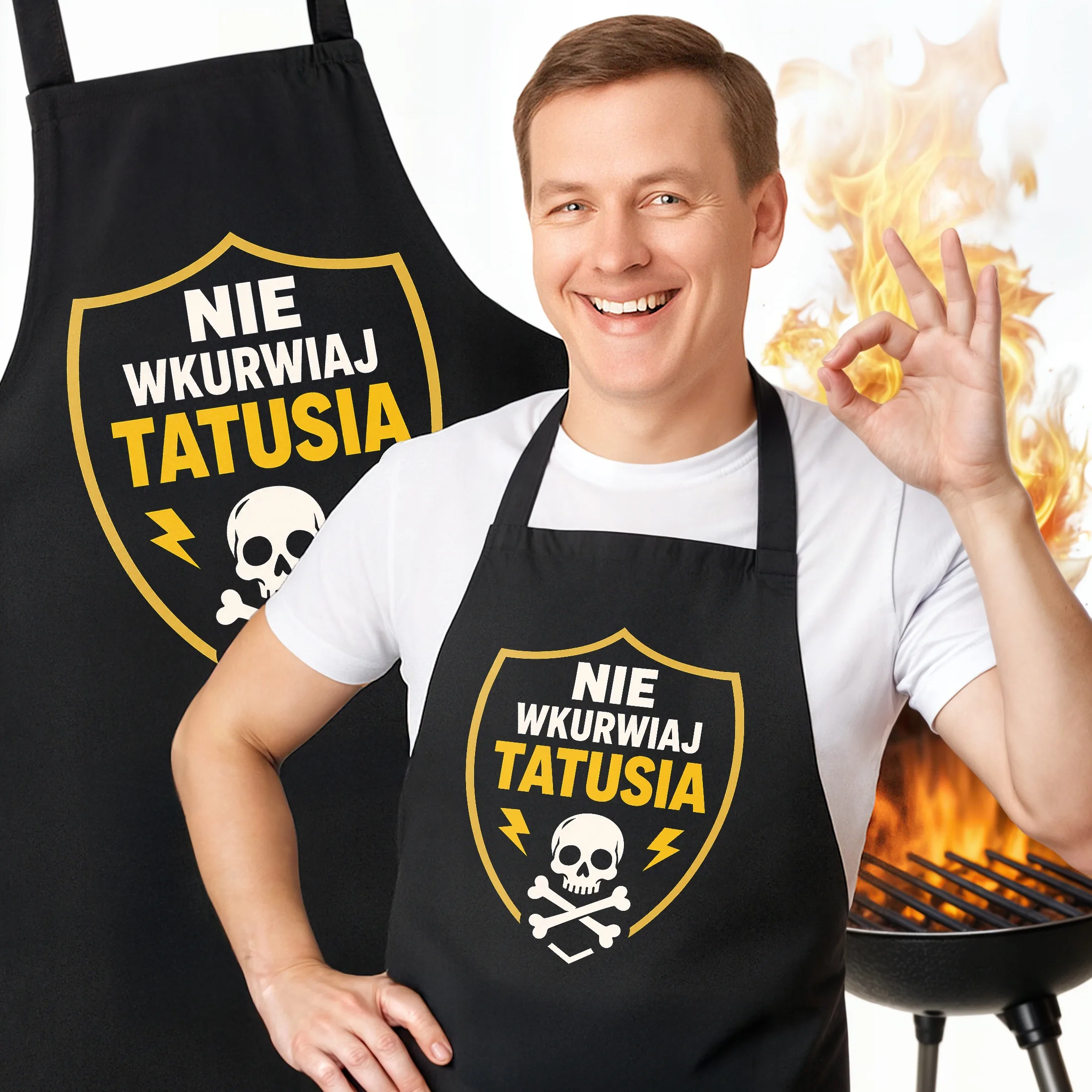 Dzień Ojca prezent dla taty fartuch czarny wyjątkowy upominek dla taty