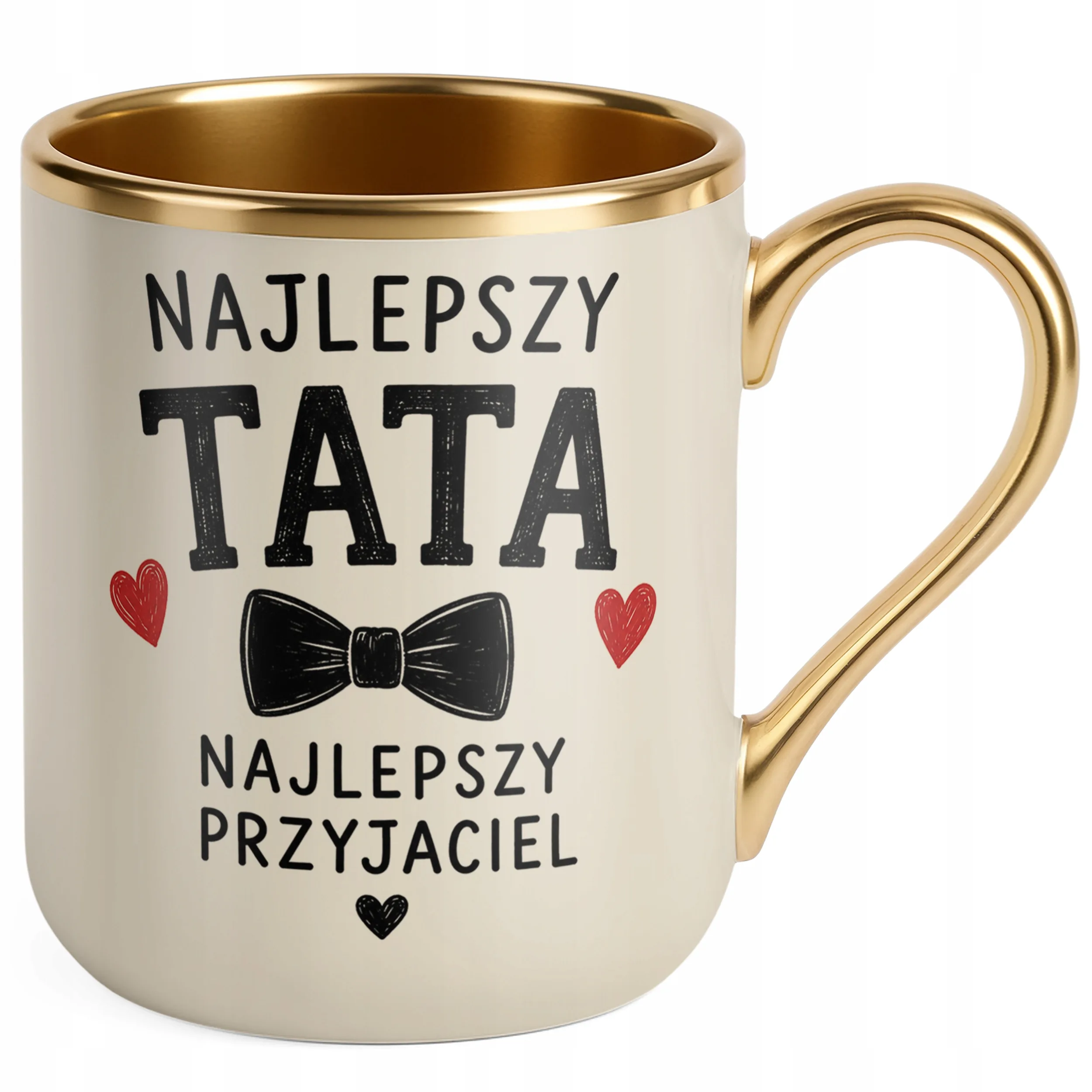 Kubek Premium Złoty Ecru prezent na Dzień Ojca pomysł na prezent
