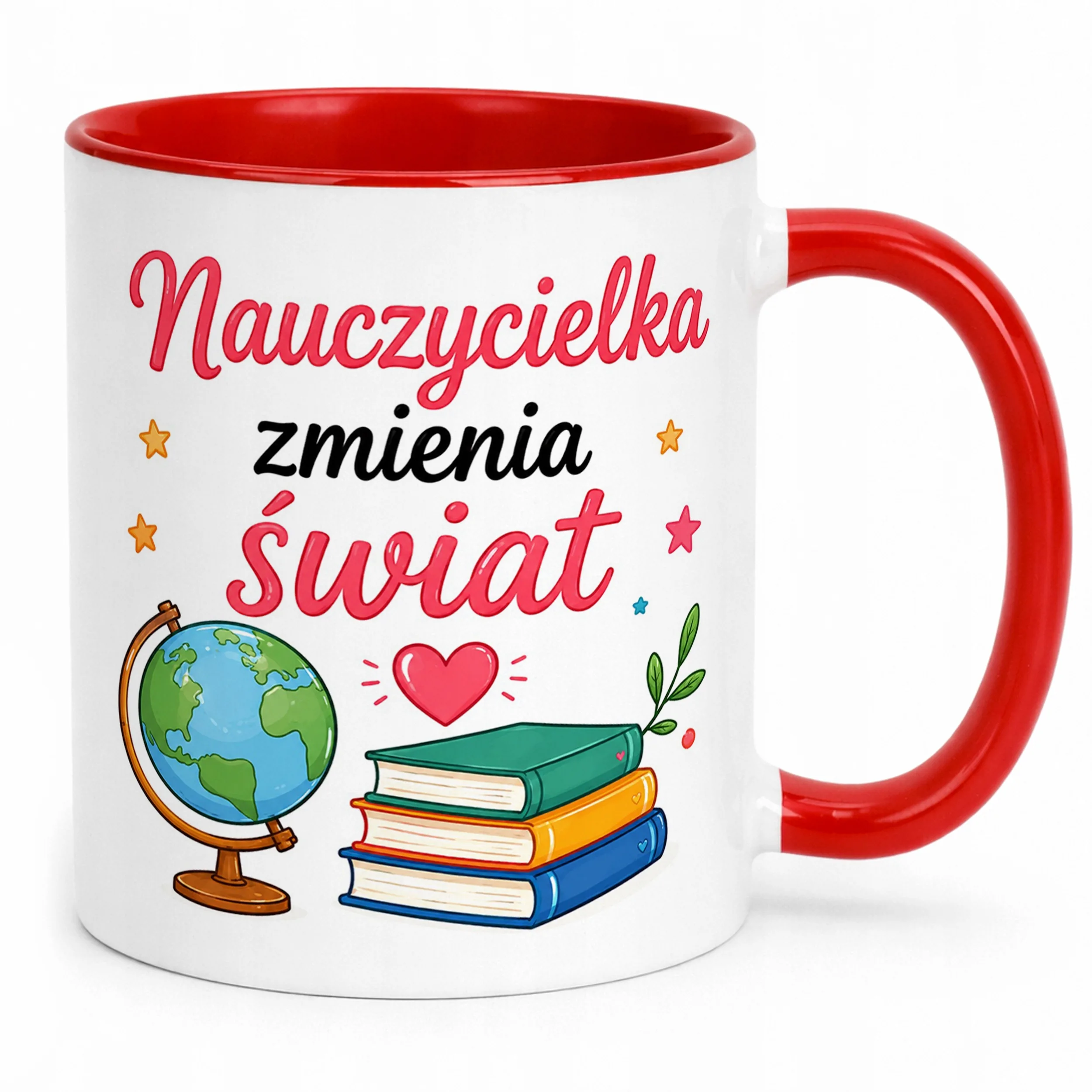 Kubek Czerwony Dzień Nauczyciela Dla Nauczycielki Prezent Upominek
