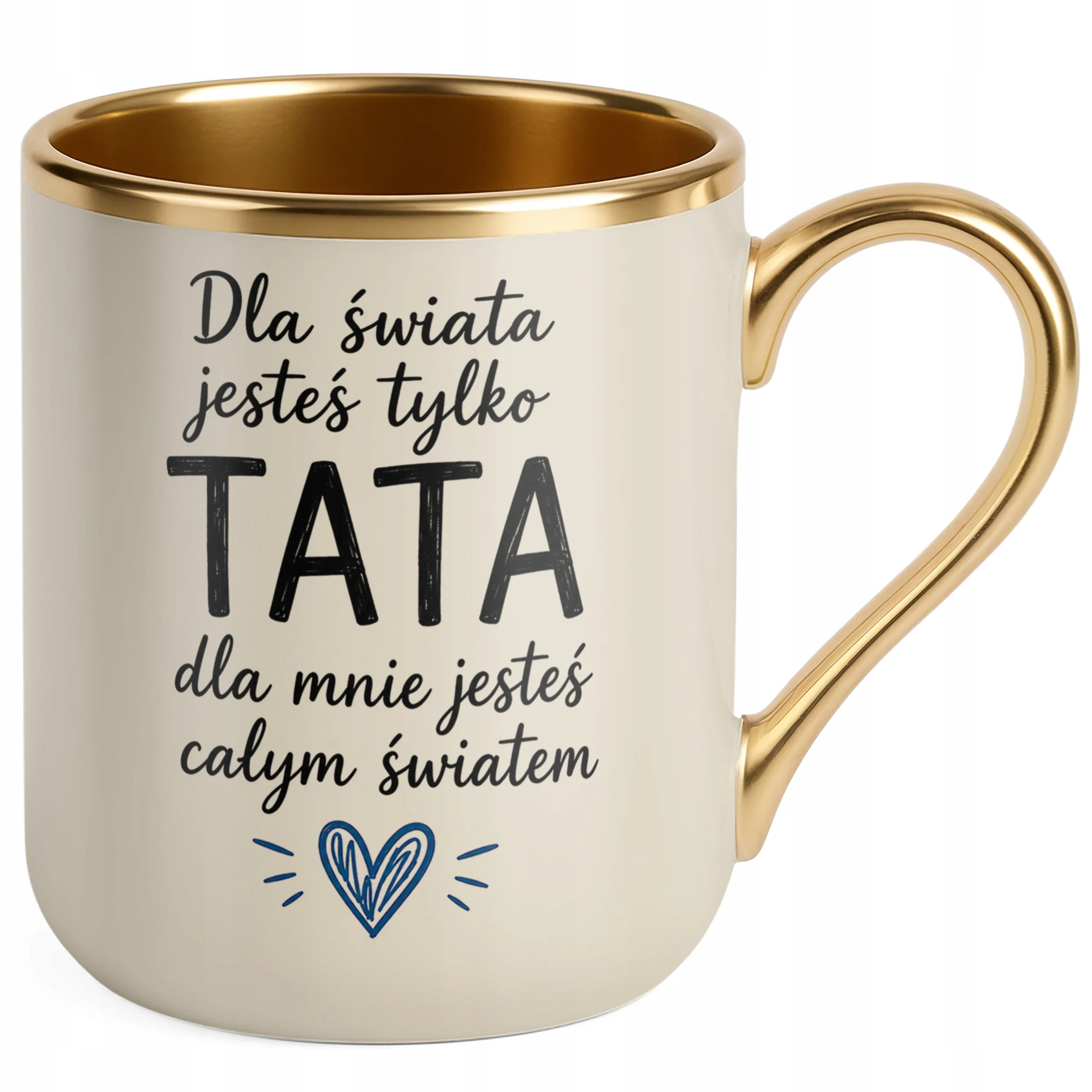 Kubek Premium Złoty Ecru Dzień Ojca prezent dla tatusia upominek