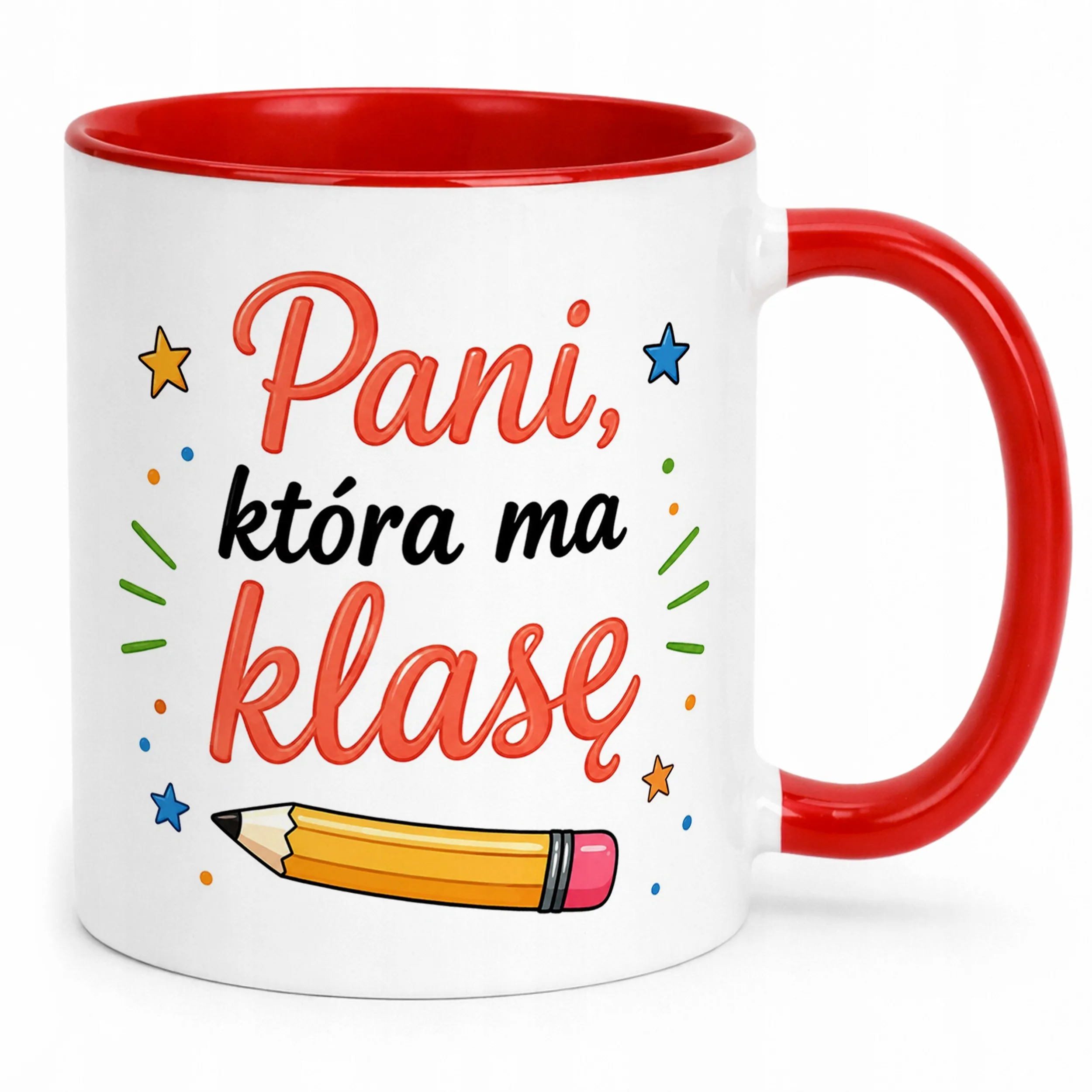 Kubek Czerwony Dzień Nauczyciela Dla Nauczycielki Prezent Upominek