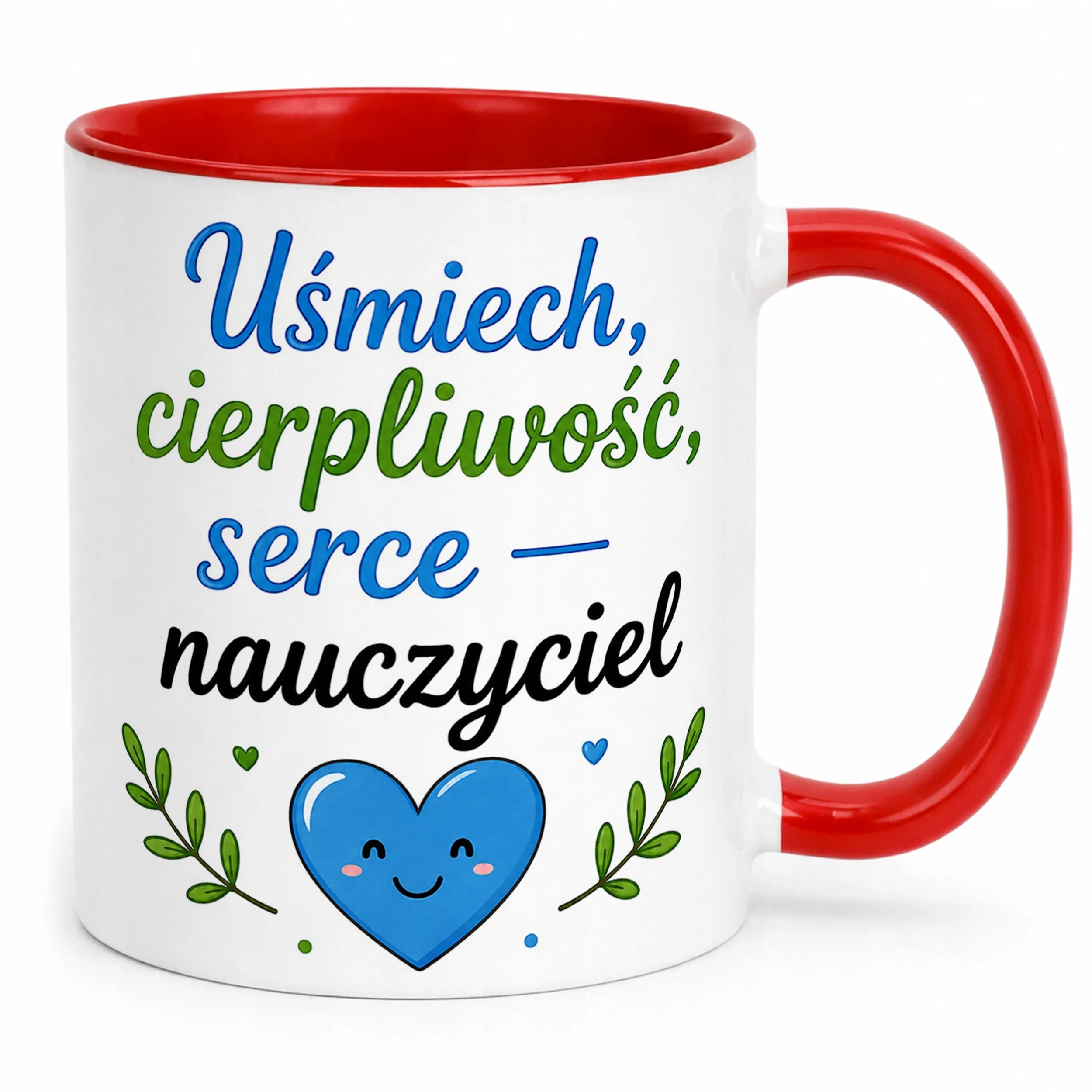 Kubek Czerwony Dzień Nauczyciela Dla Nauczyciela Prezent Upominek