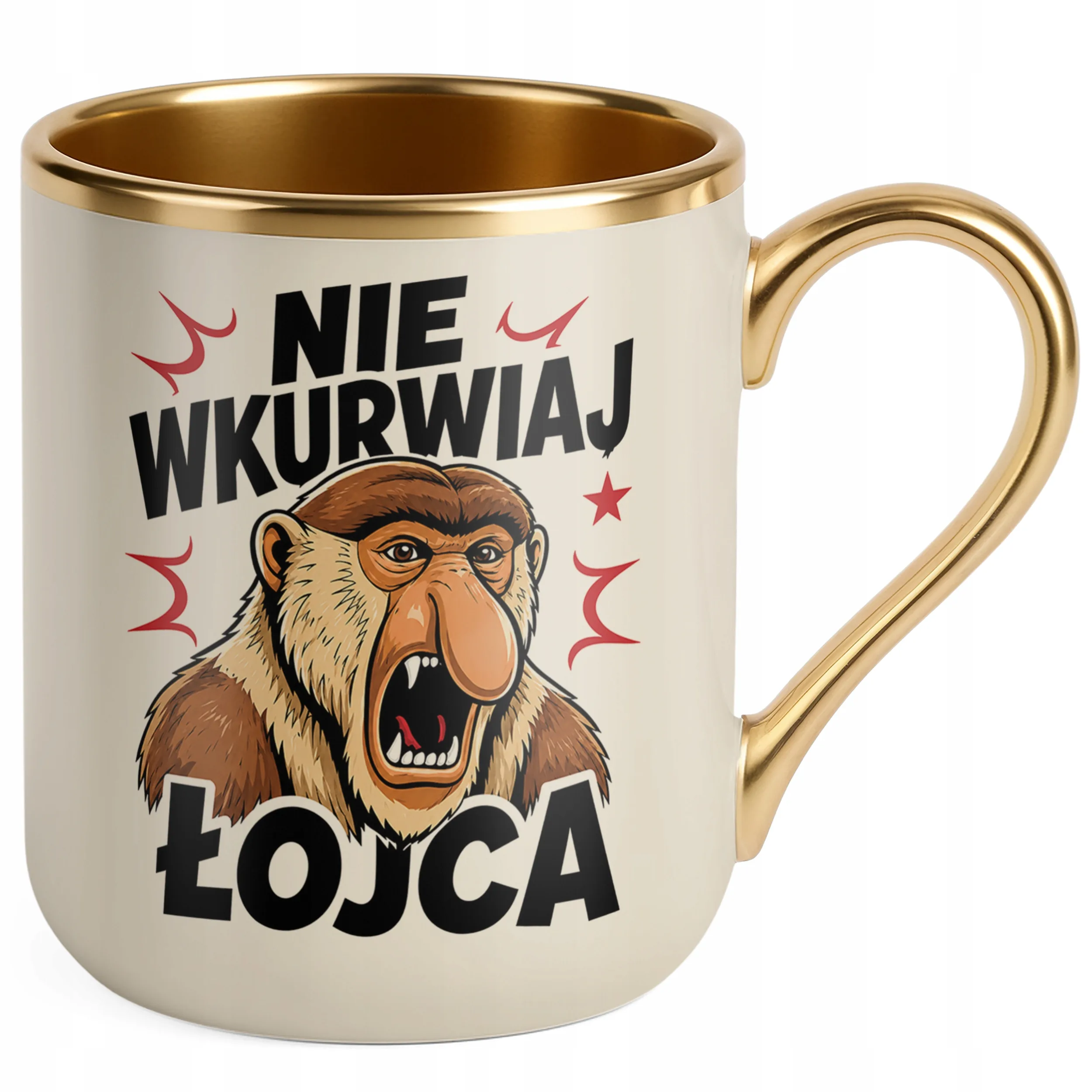 Kubek Premium Złoty Ecru prezent dla taty upominek na Dzień Ojca