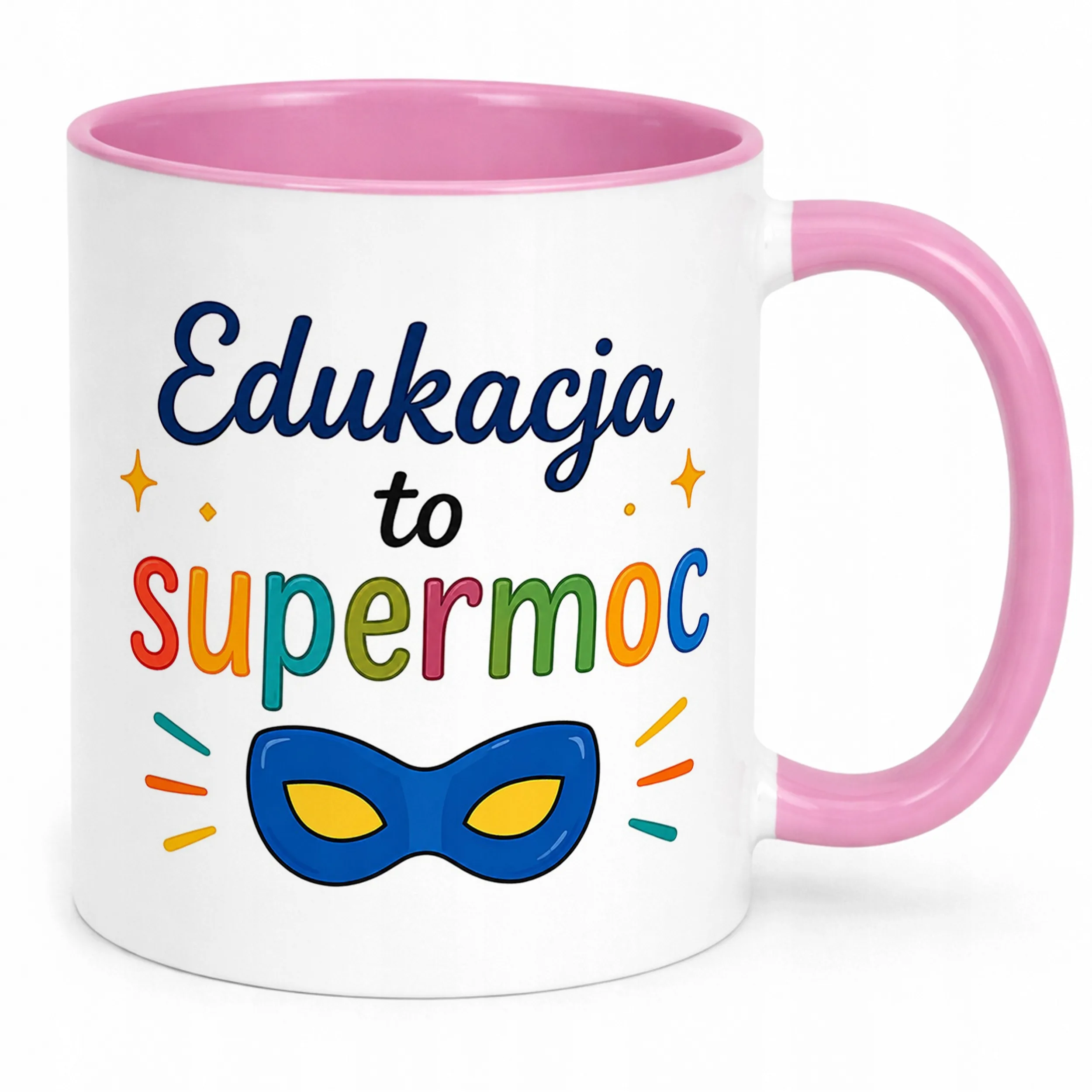 Kubek Różowy Dzień Nauczyciela Prezent Upominek Szkoła