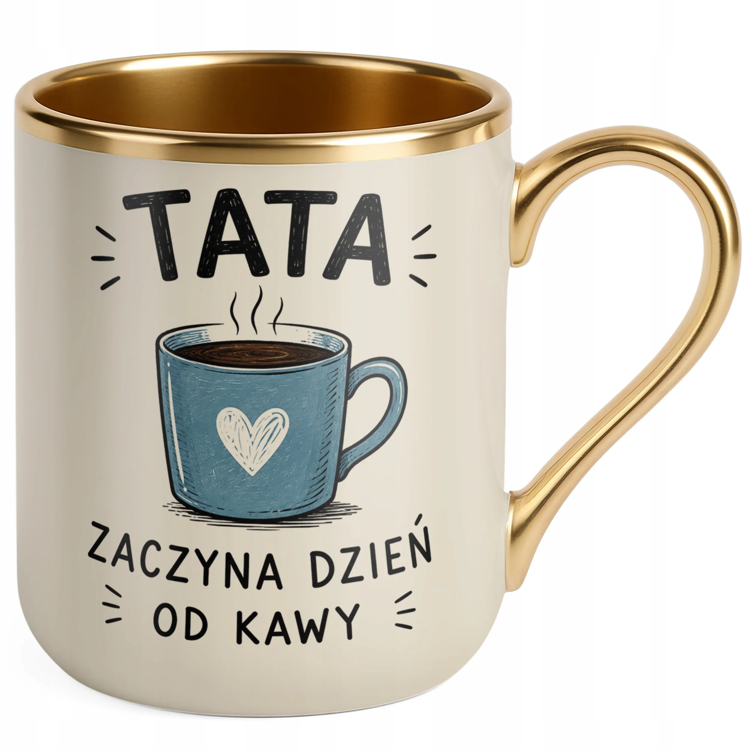 Kubek Premium Złoty Ecru Dzień Ojca prezent dla taty pomysł na prezent