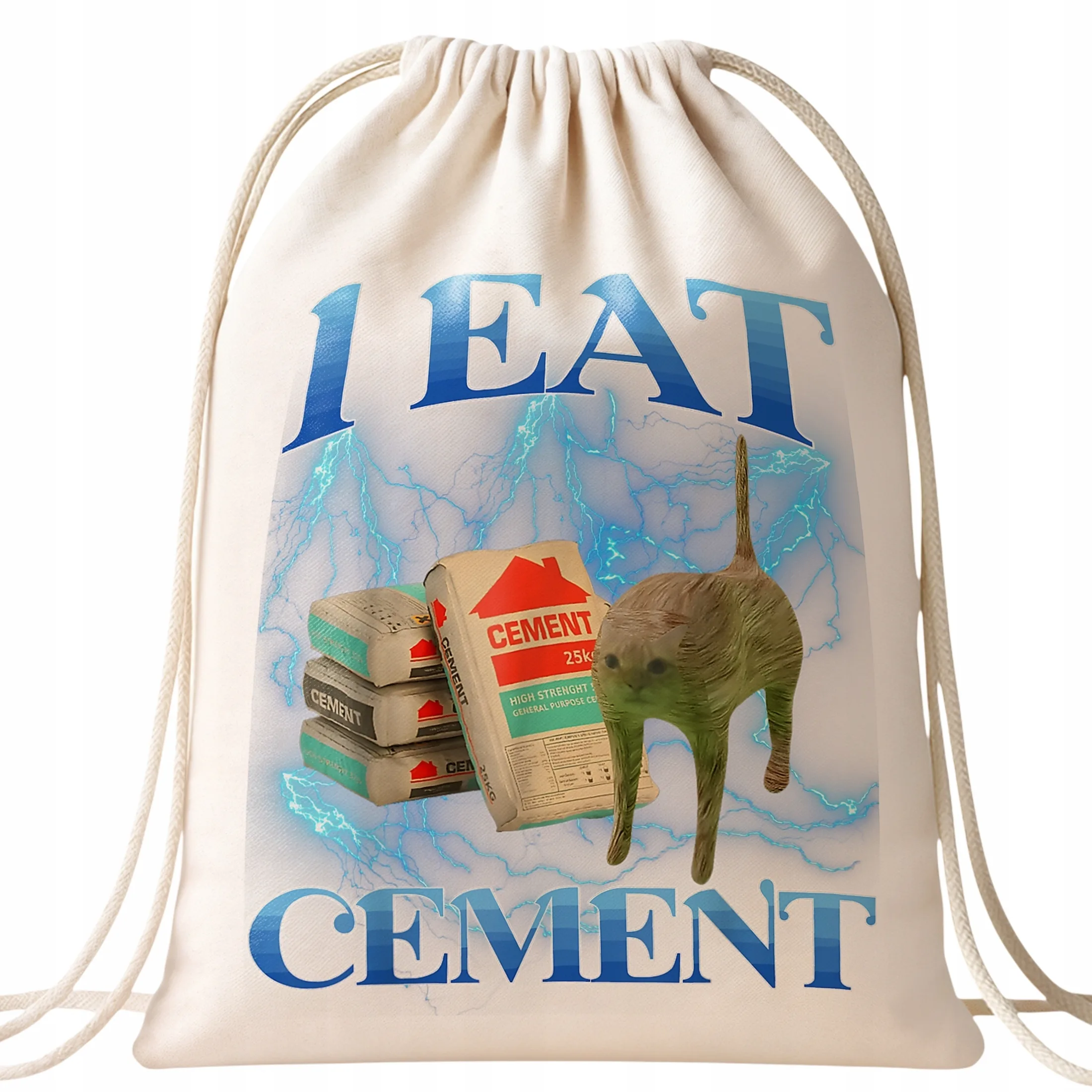 Plecak bawełniany I Eat Cement viral tiktok brainrot mem