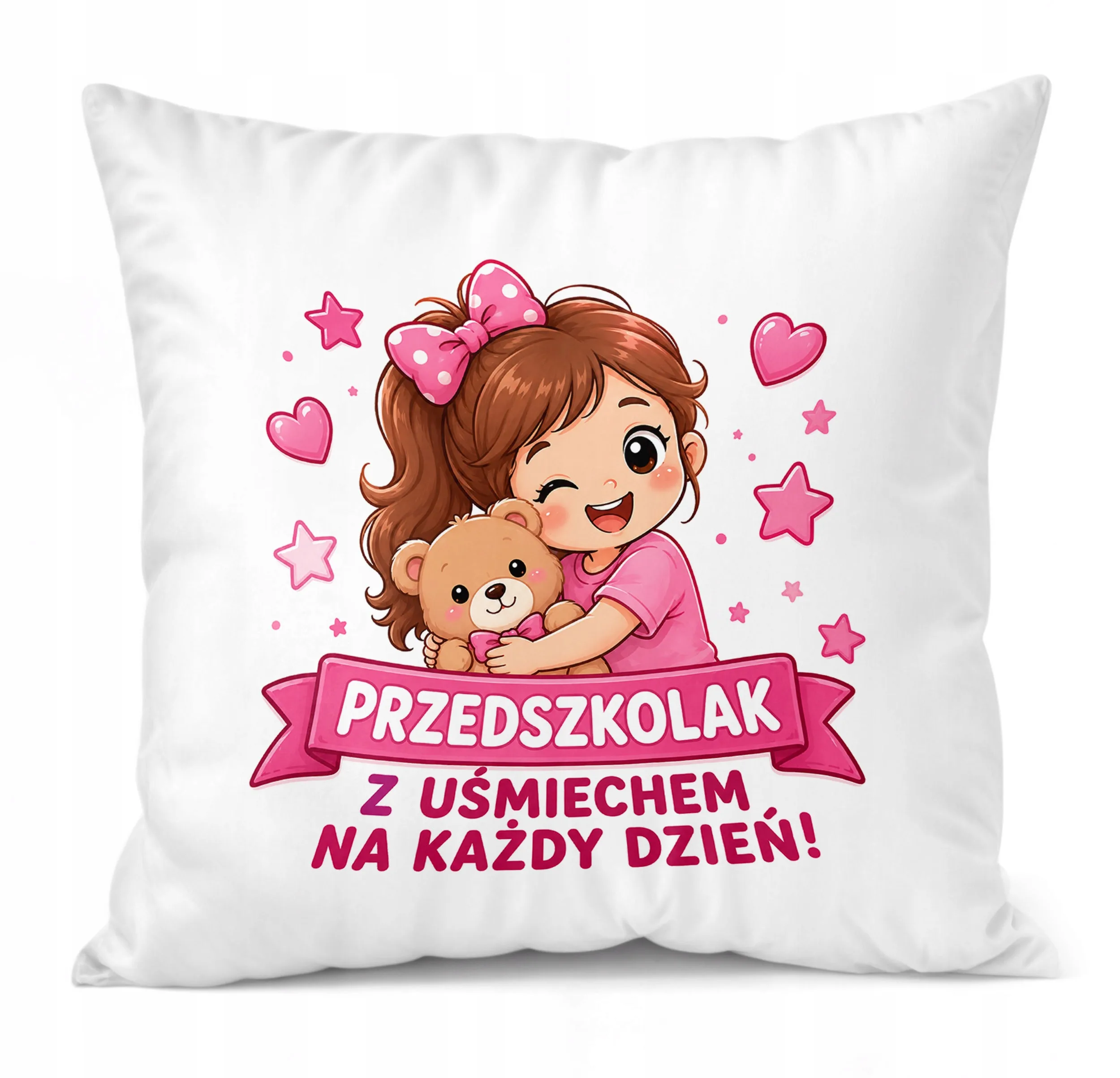 Poduszka Jasiek z nadrukiem 38x38cm Przedszkolak Dla Dzieci Prezent