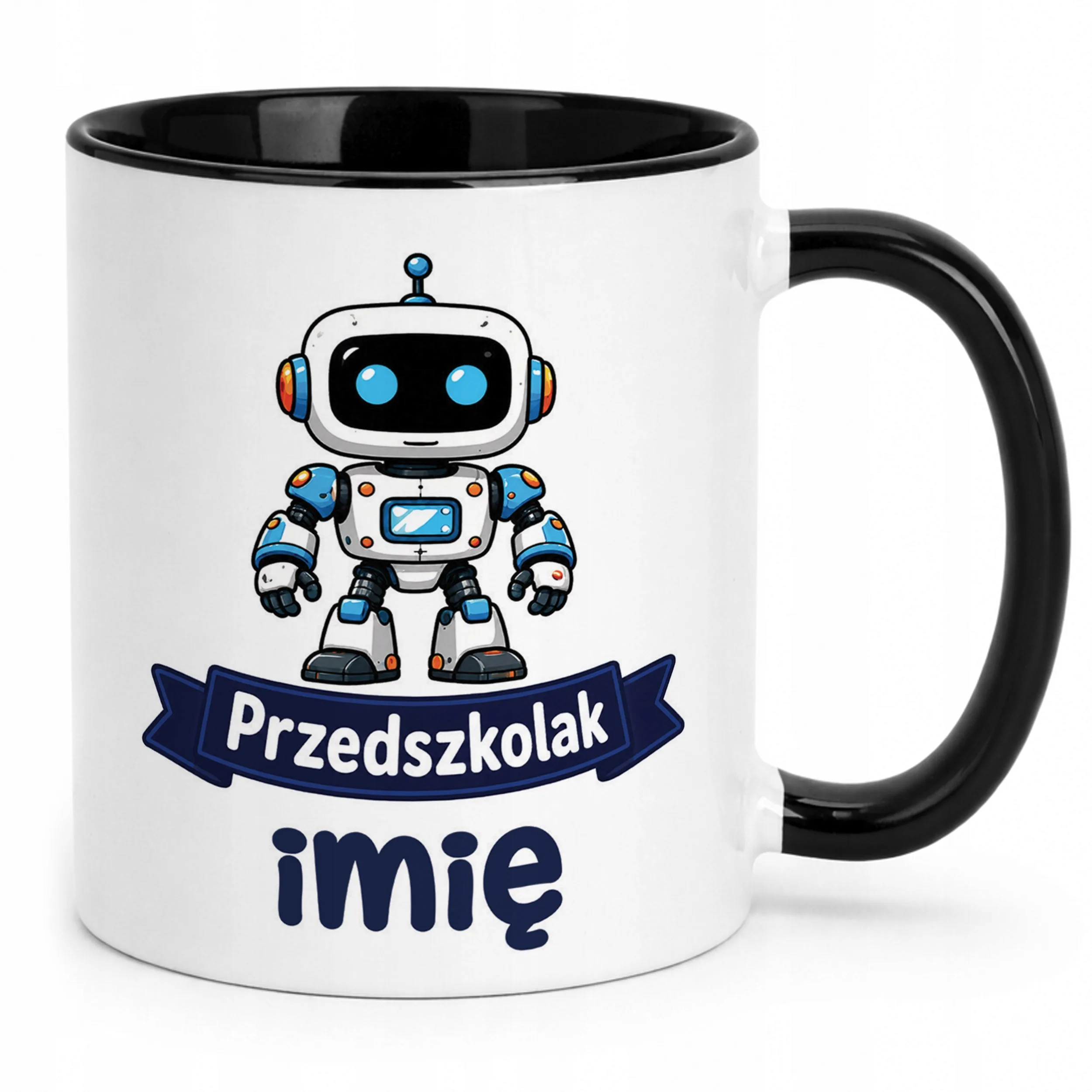 Kubek Czarny z nadrukiem personalizowany Przedszkolak Szkoła Dla Dzieci