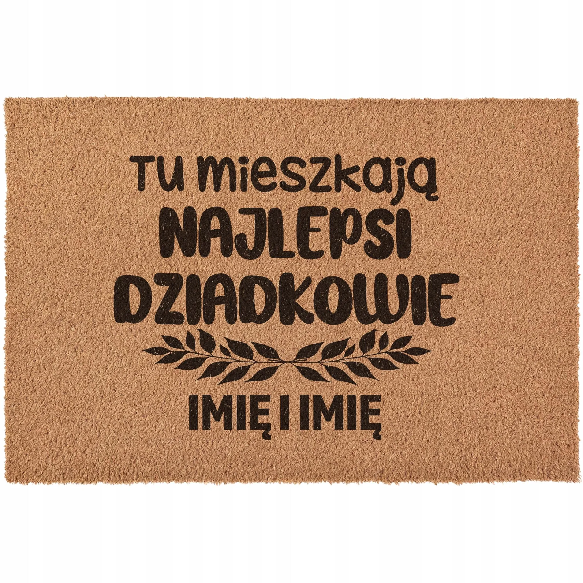 Wycieraczka Personalizowana Dzień Babci Dziadka Na Prezent kokosowa 60x40