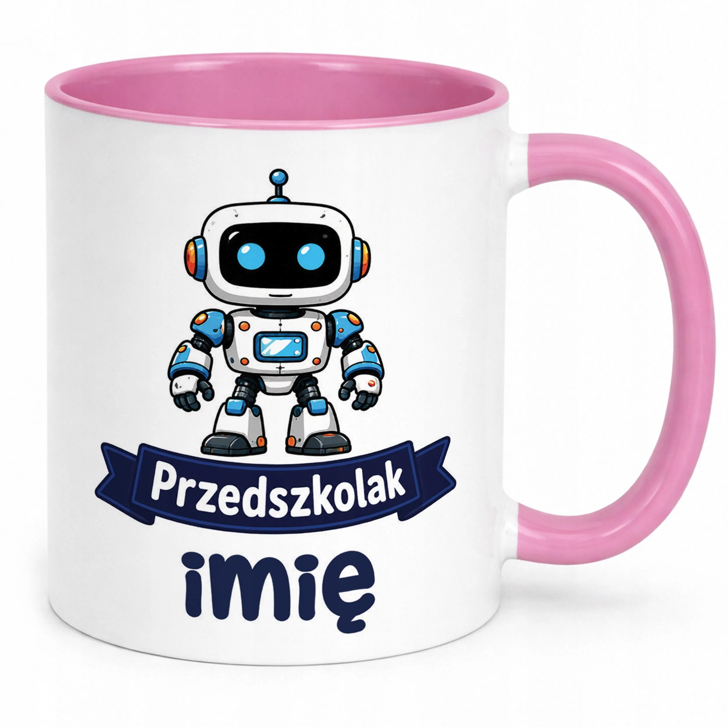 Kubek Różowy z nadrukiem personalizowany Przedszkolak Szkoła Dla Dzieci