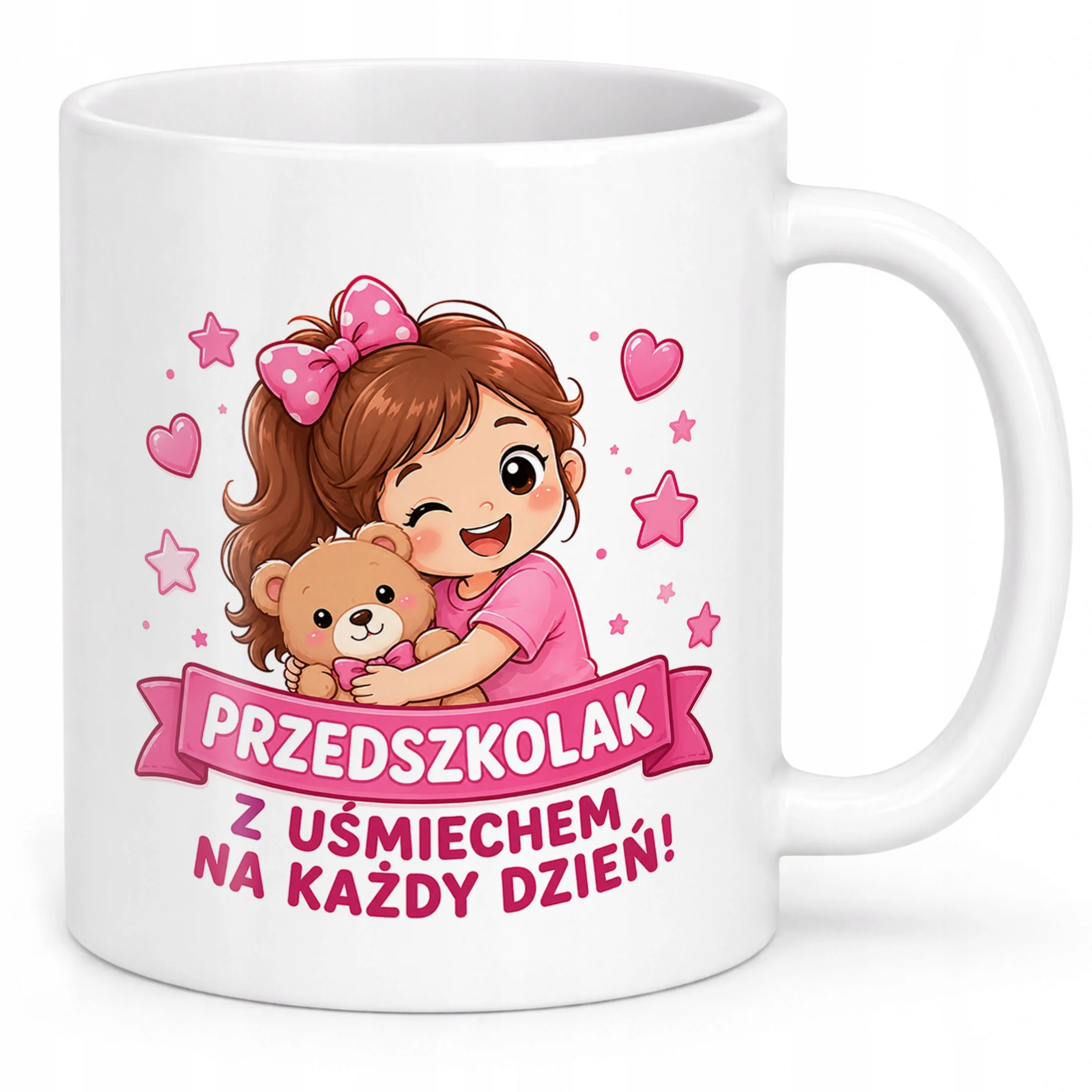 Biały Kubek z nadrukiem Przedszkolak Szkoła Dla Dzieci Prezent