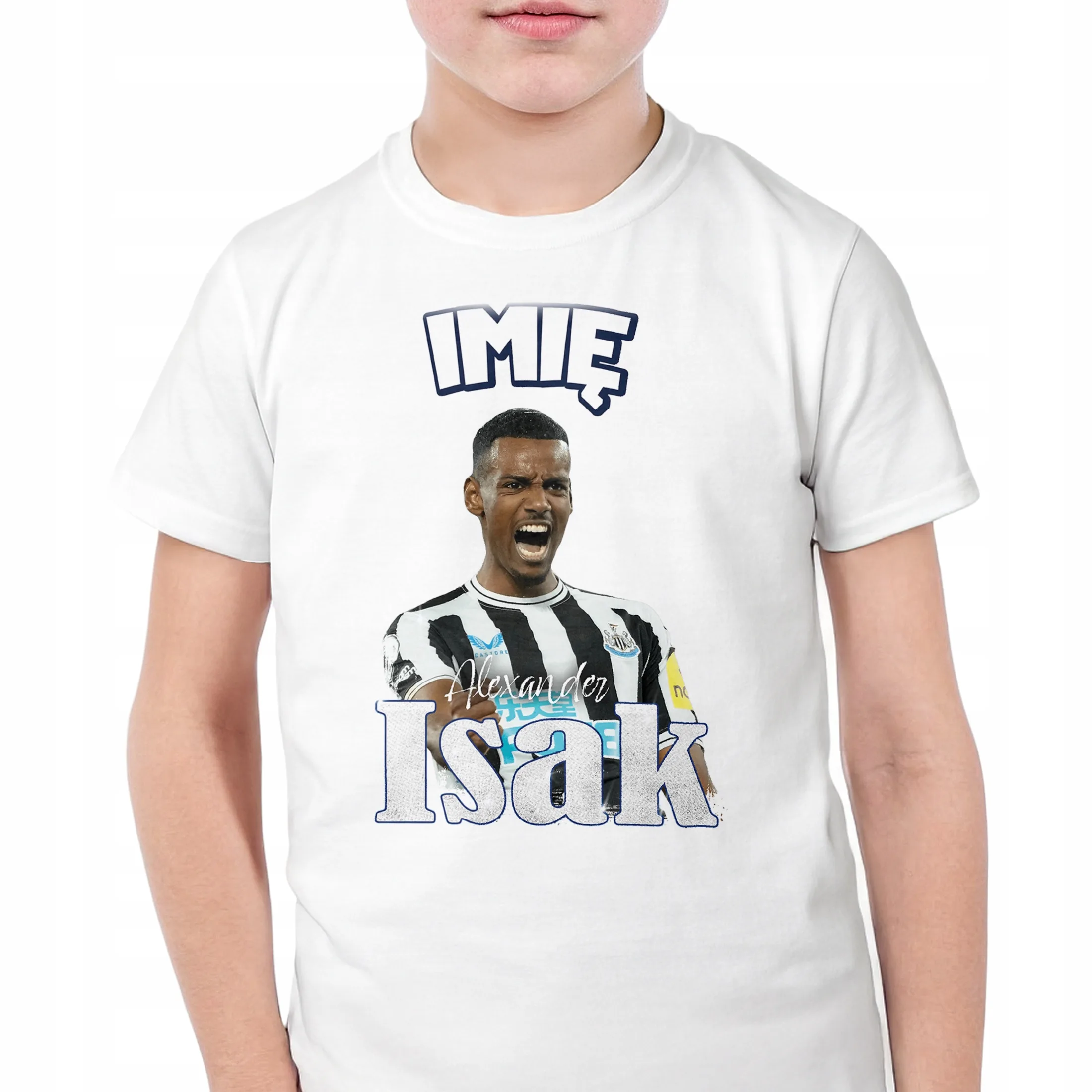 Koszulka personalizowana biała dziecięca Alexander Isak Newcastle r. 116