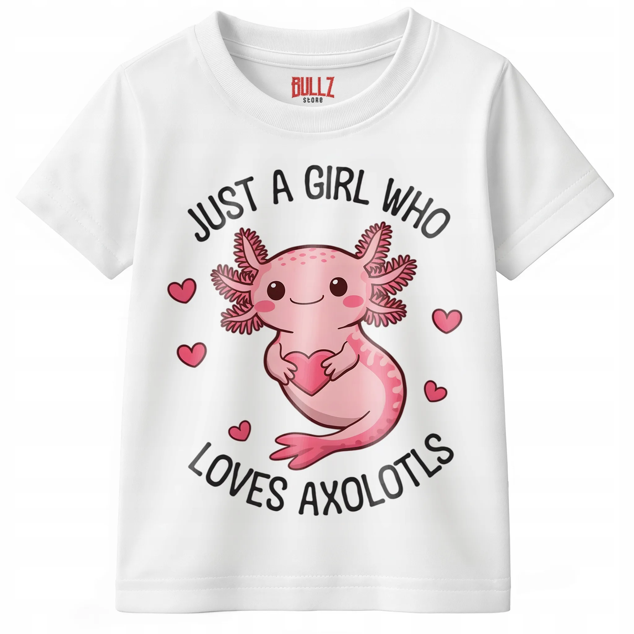 Koszulka biała dzieci Aksolotl Axolotl TikTok Trend Viral HIT r. 116