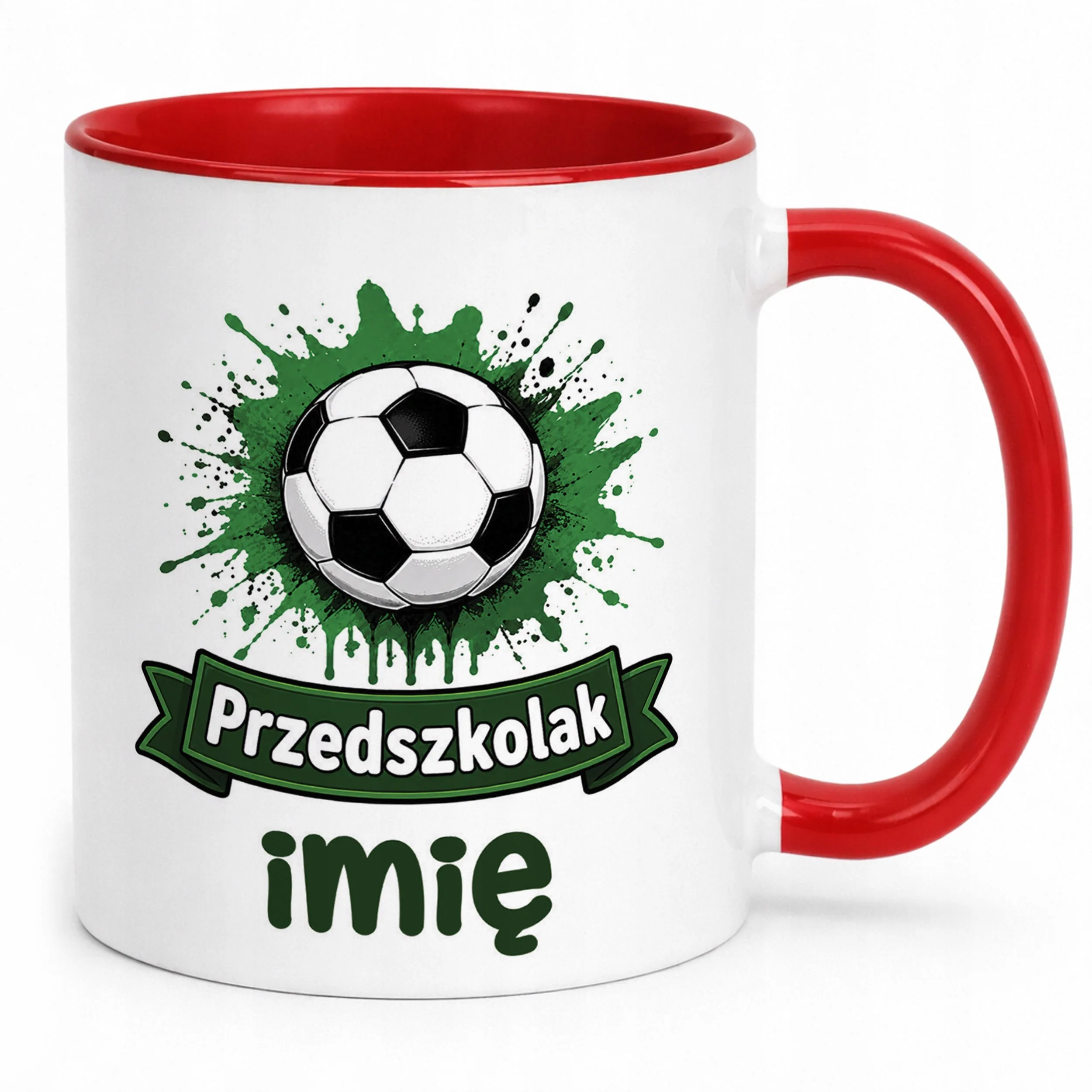Kubek Czerwony z nadrukiem personalizowany Przedszkolak Szkoła Dla Dzieci